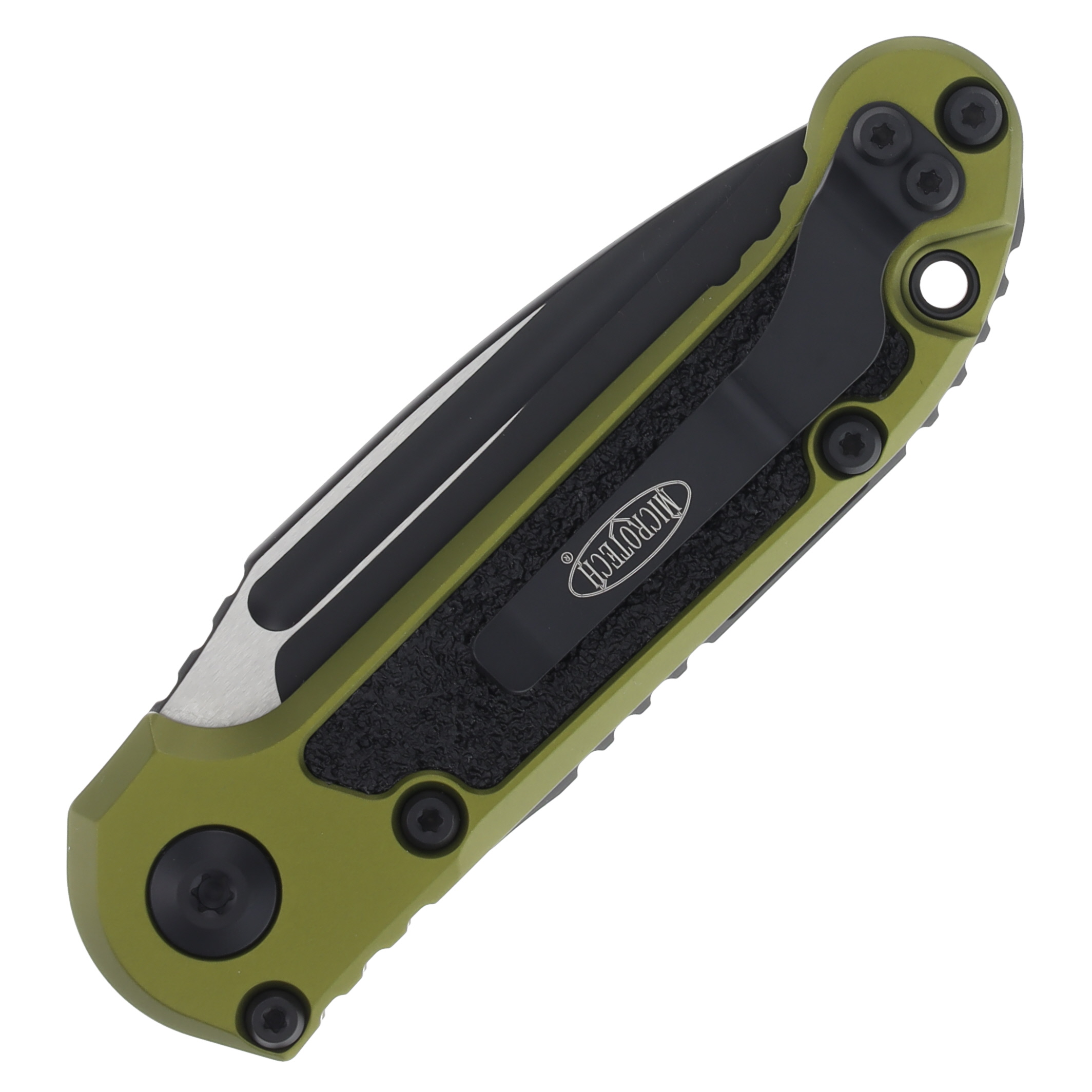 Microtech LUDT Automatic Knife 3.42in Black M390MK Drop Point OD Green AUMT11351OD View 4