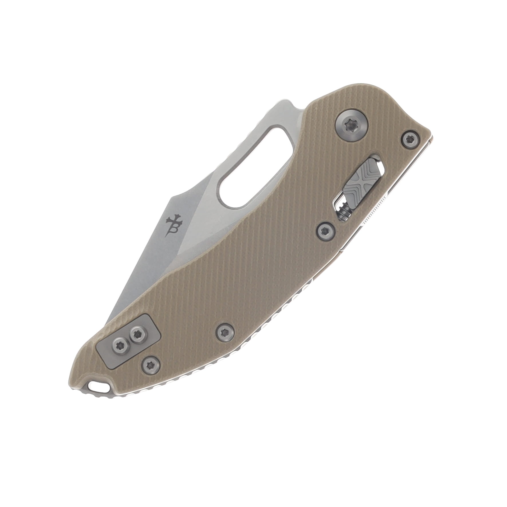 Microtech Stitch RAM-LOCK Folding Knife Half Serrated Spear Point M390MK/Fluted Tan G-10 MT169RL11FLGTTA View 6