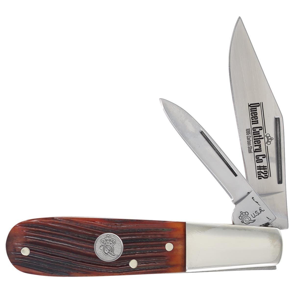 Queen USA Amber Winterbottom Bone Barlow Folding Knife QAWB281