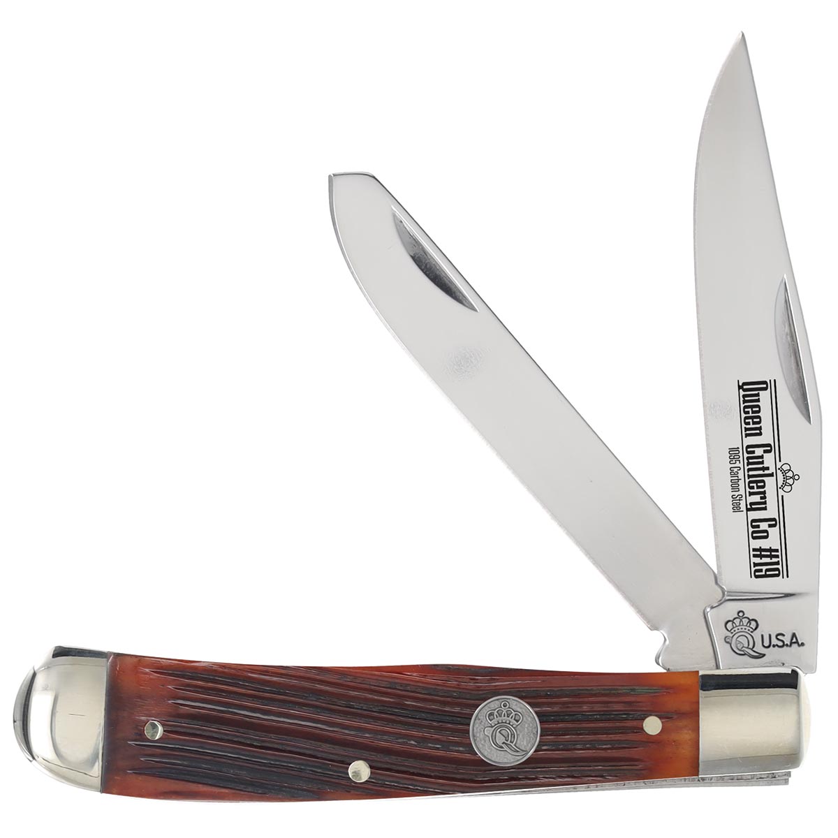 Queen USA Amber Winterbottom Bone Trapper Folding Knife QAWB54 View 1