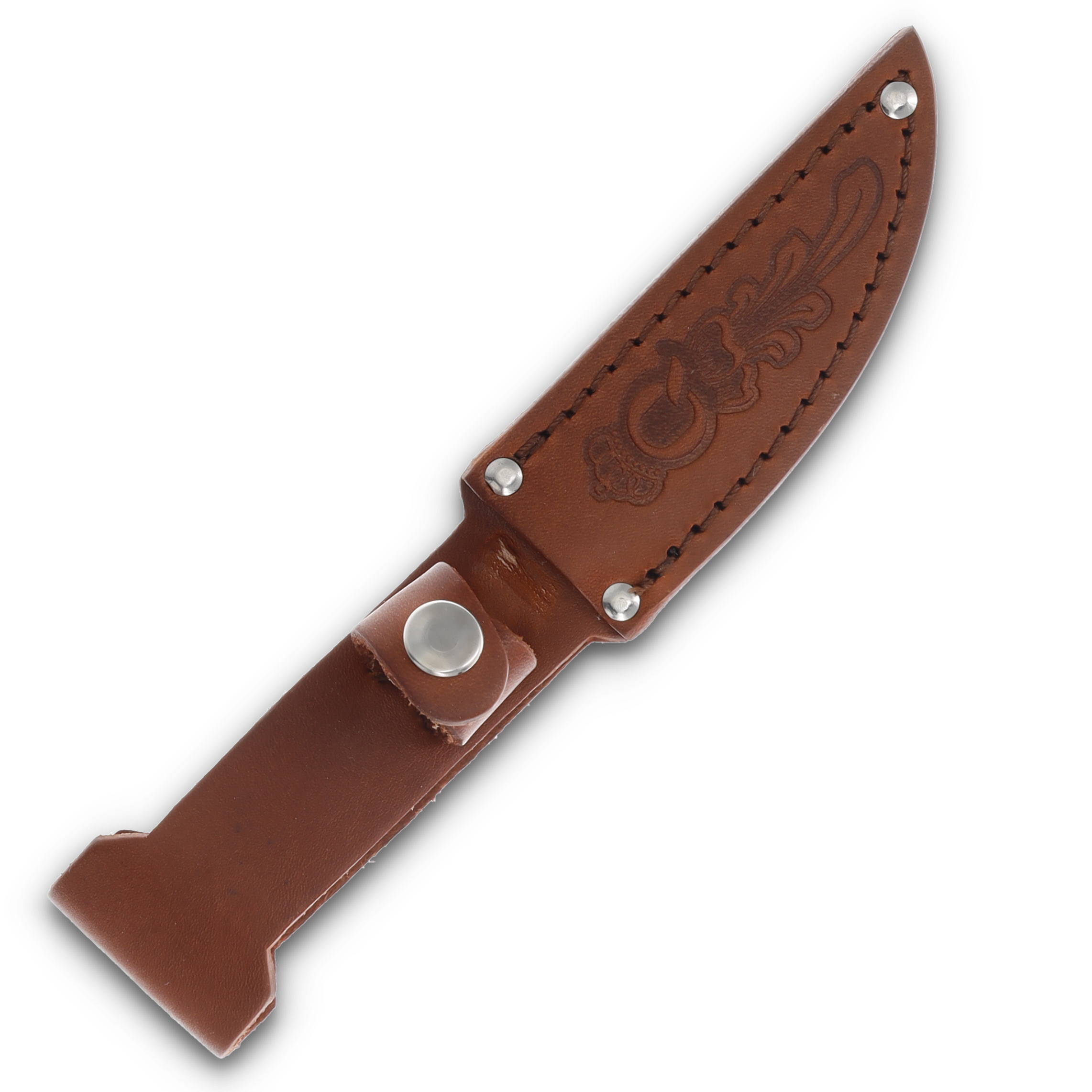 Queen USA Burnt Stag Horn Small Hunter Fixed Blade Knife QGSH63
