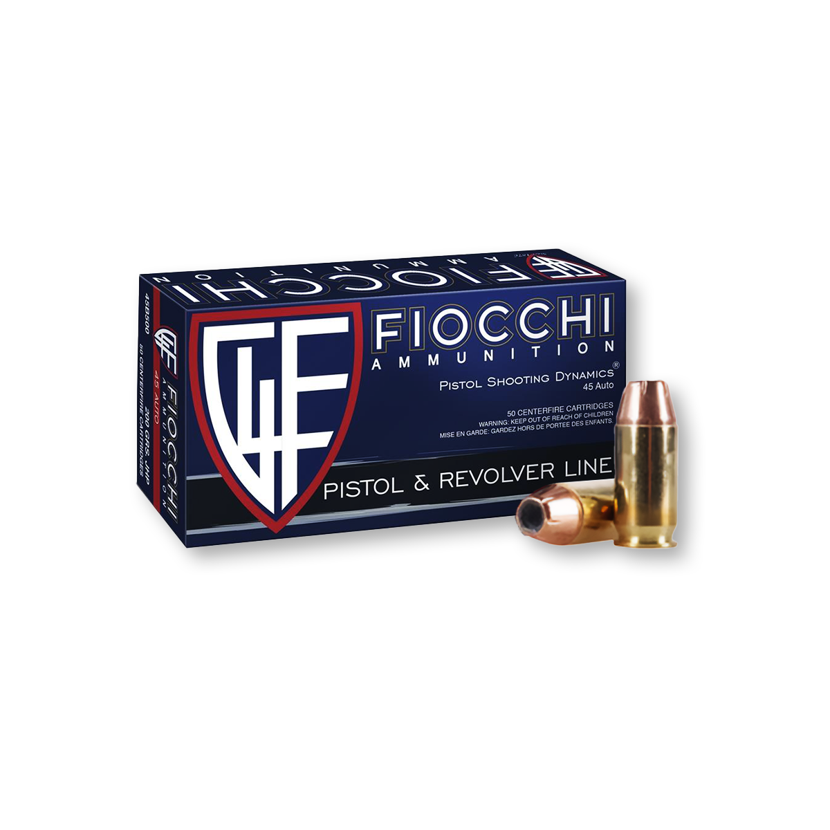 Fiocchi Defense Dynamics 45 Auto 200 Grain Brass 50 Rounds JHP FIO45B500 View 1