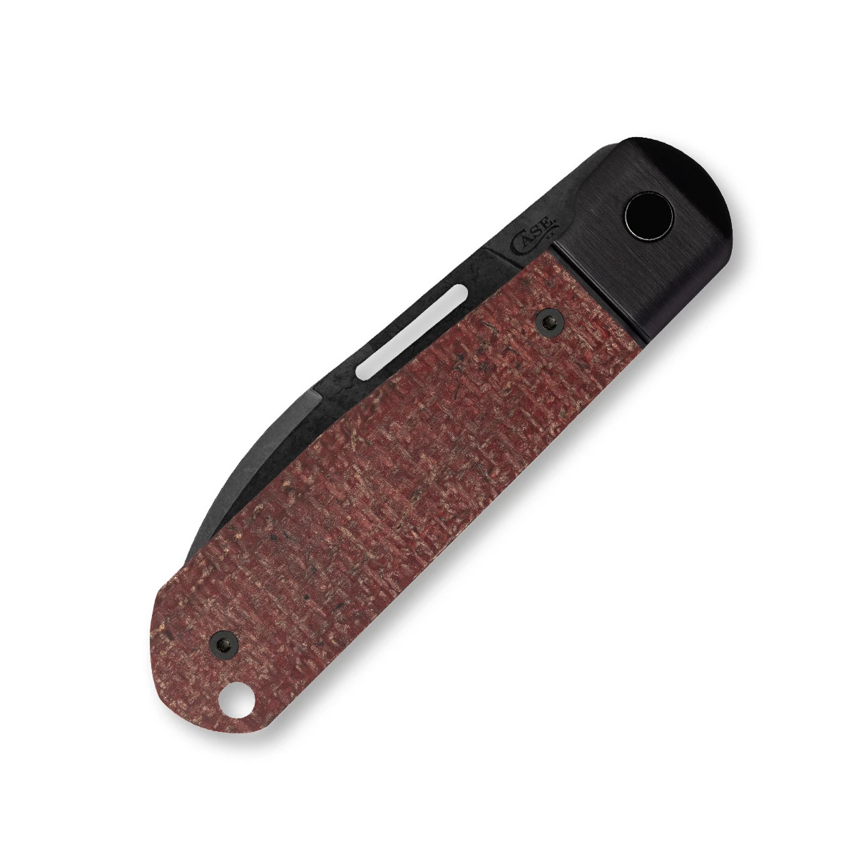 Case XX 2024 Shot Show Exclusive Bridgeline Highbanks Dark Red Burlap Micarta CA10768 View 4