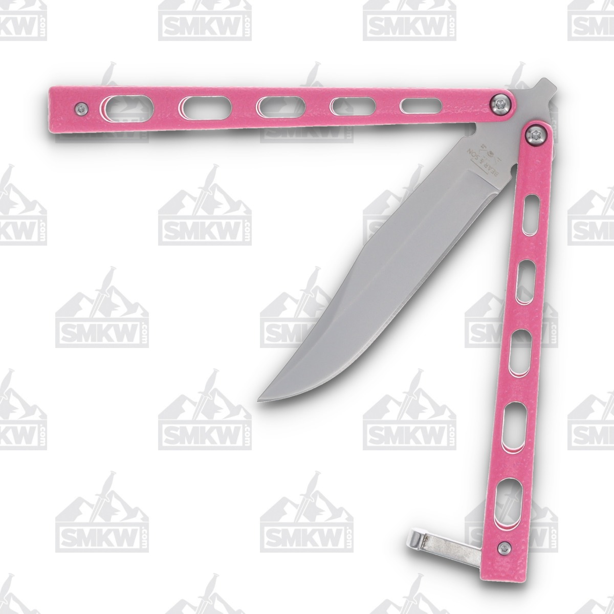 Bear & Son Balisong Pink Clip Point BR114PK View 4