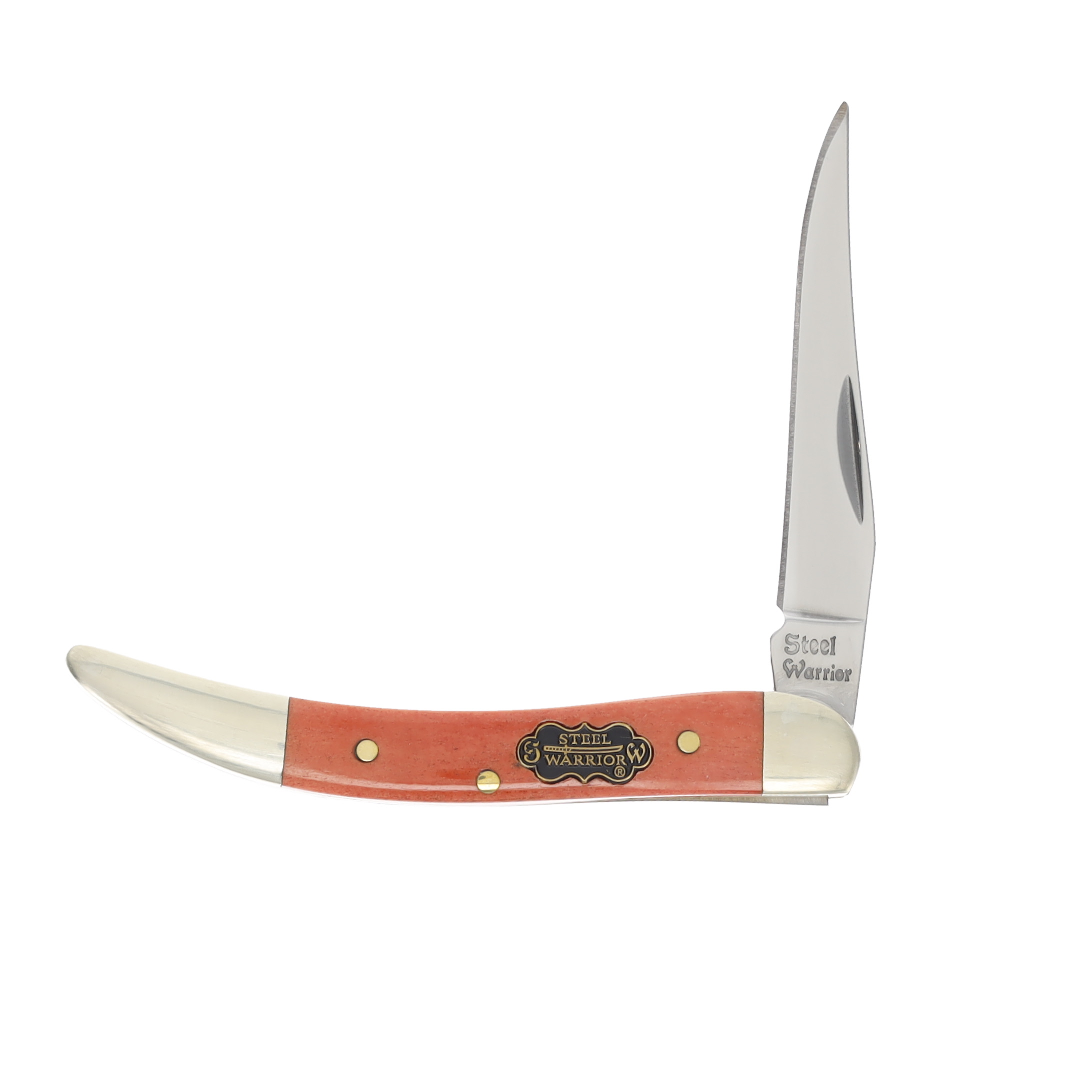 Steel Warrior Orange Smooth Bone Small Toothpick Folding Knife View 1