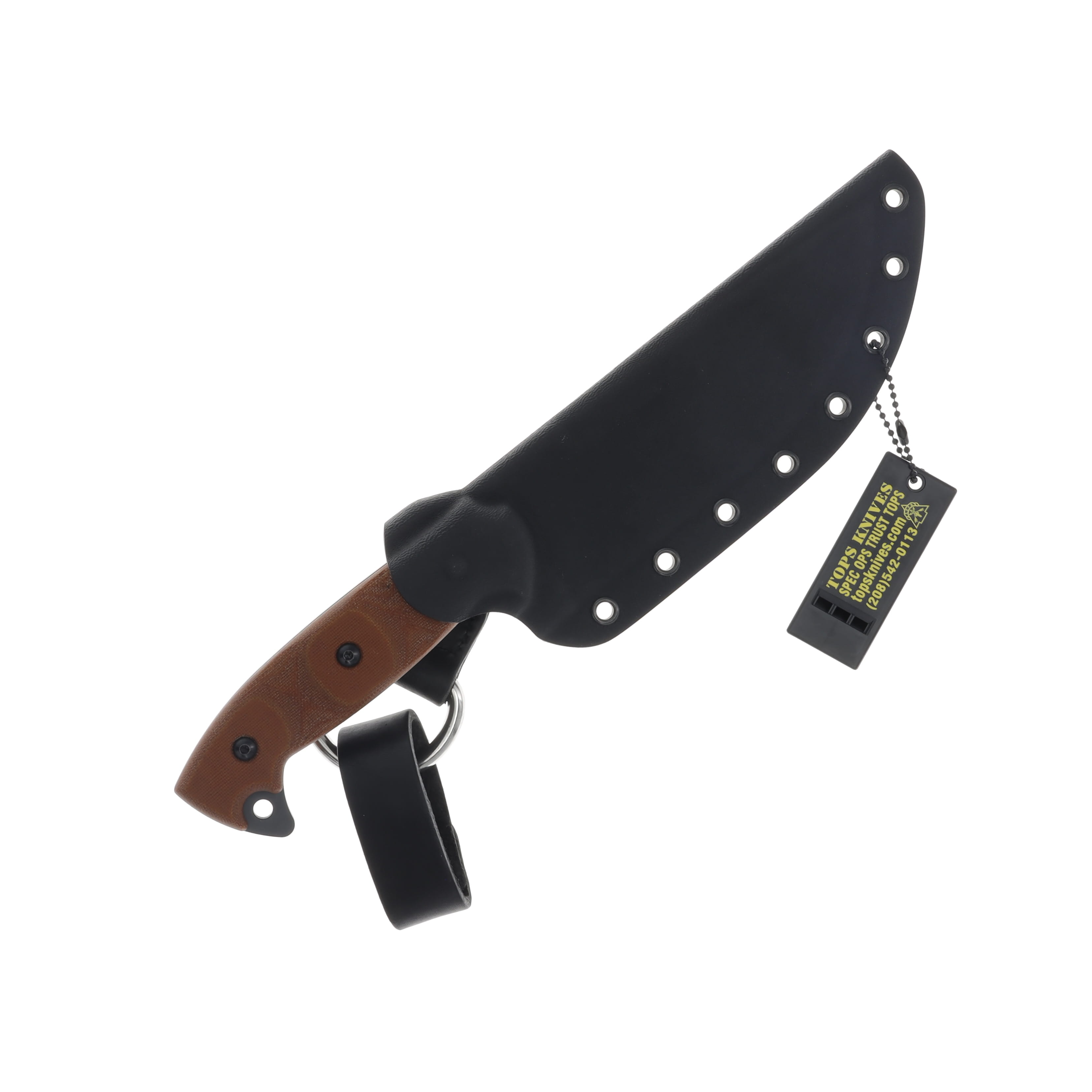 TOPS Armado Fixed Blade Knife Red 6.5 Inch Plain Black Drop Point TPARM-01 View 3
