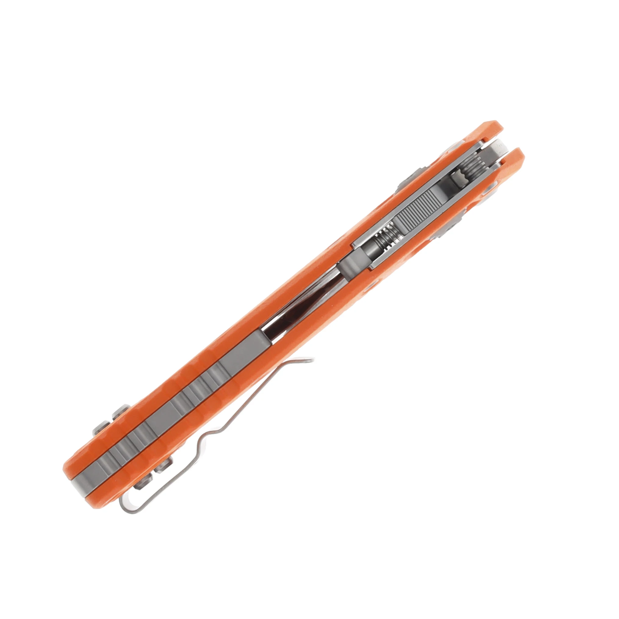 Microtech MSI RAM-LOK Folding Knife Stonewash Half Serrated Drop Point Orange Polymer MT210T11PMOR View 8