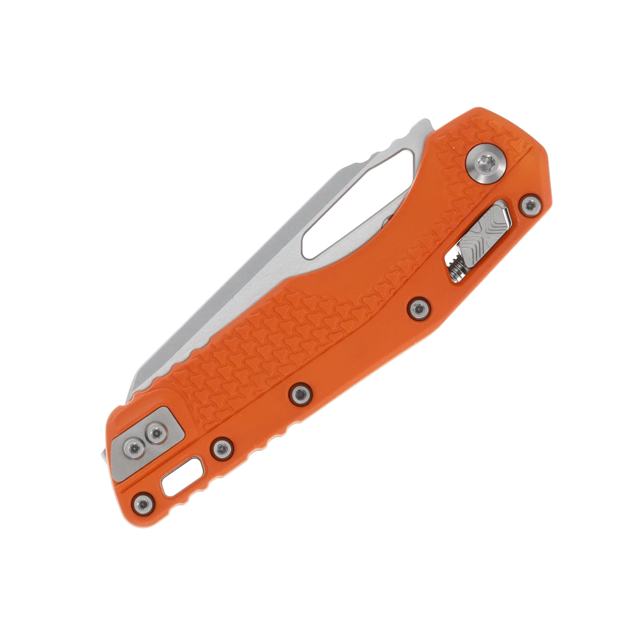 Microtech MSI RAM-LOK Folding Knife Stonewash Half Serrated Drop Point Orange Polymer MT210T11PMOR View 5
