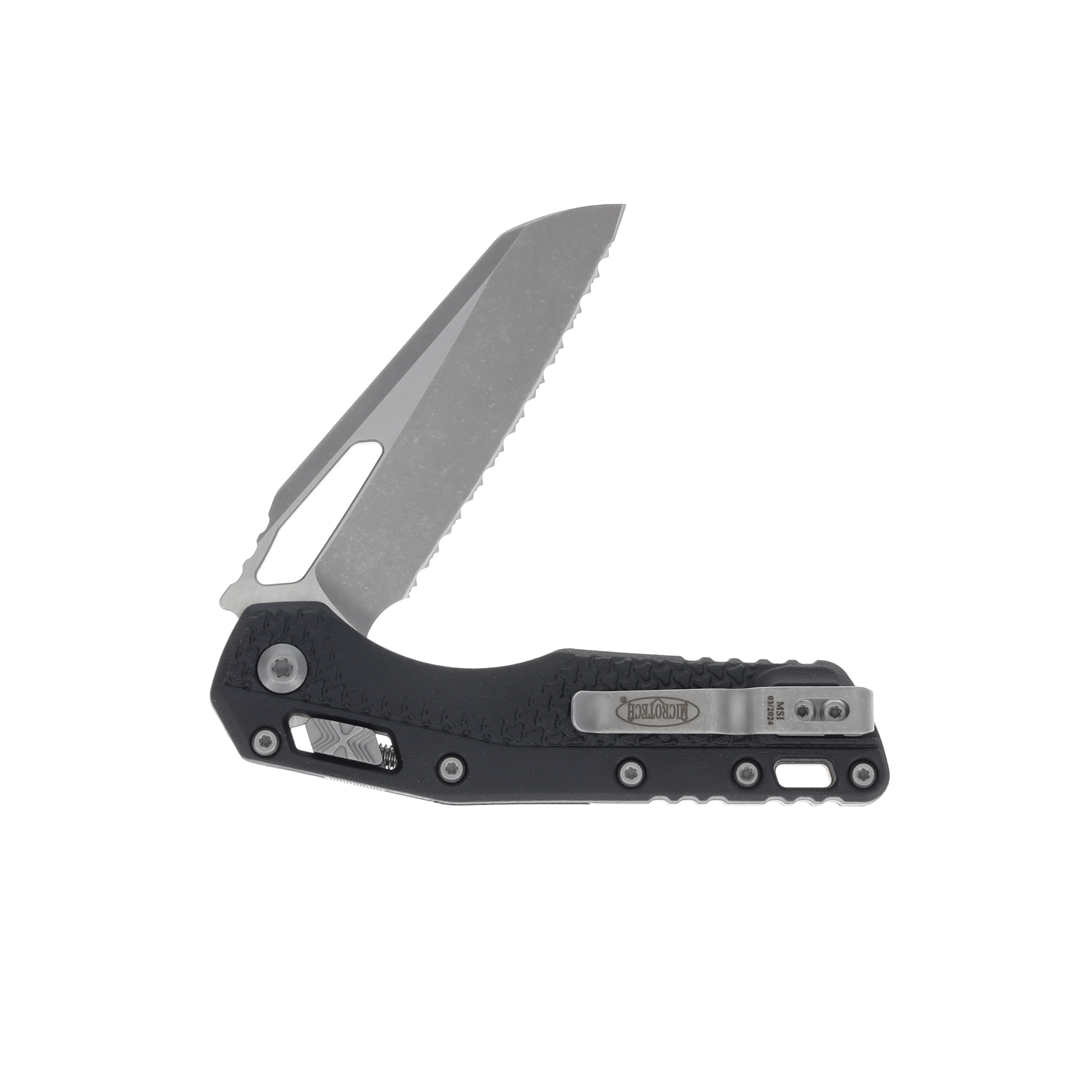 Microtech MSI RAM-LOK Folding Knife Apocalyptic Serrated MT210T12APPMBK View 3