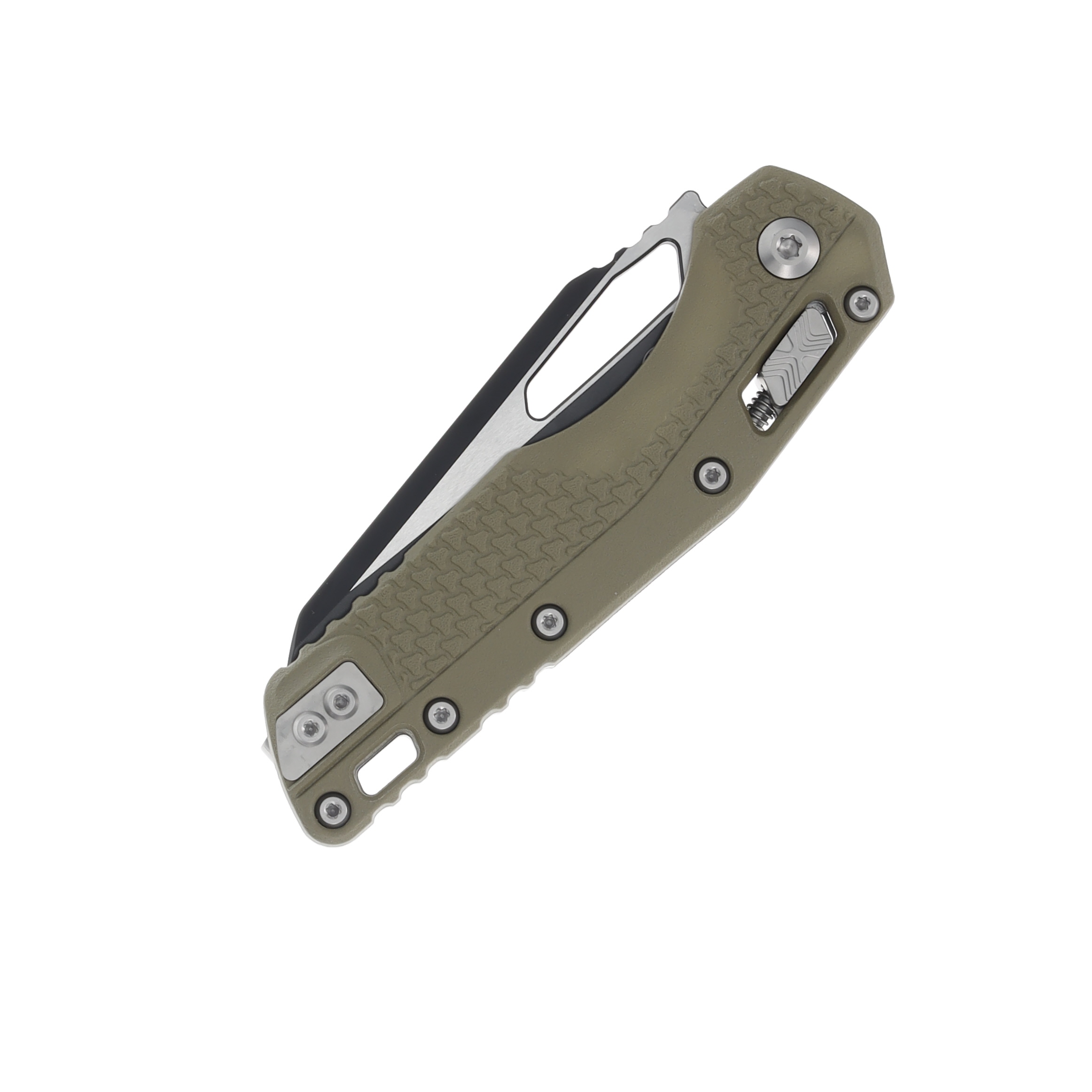 Microtech MSI RAM-LOK Folding Knife OD Green Tri-Grip Injection Molded S/E Black PS BB Hardware MT210T2PMOD View 5