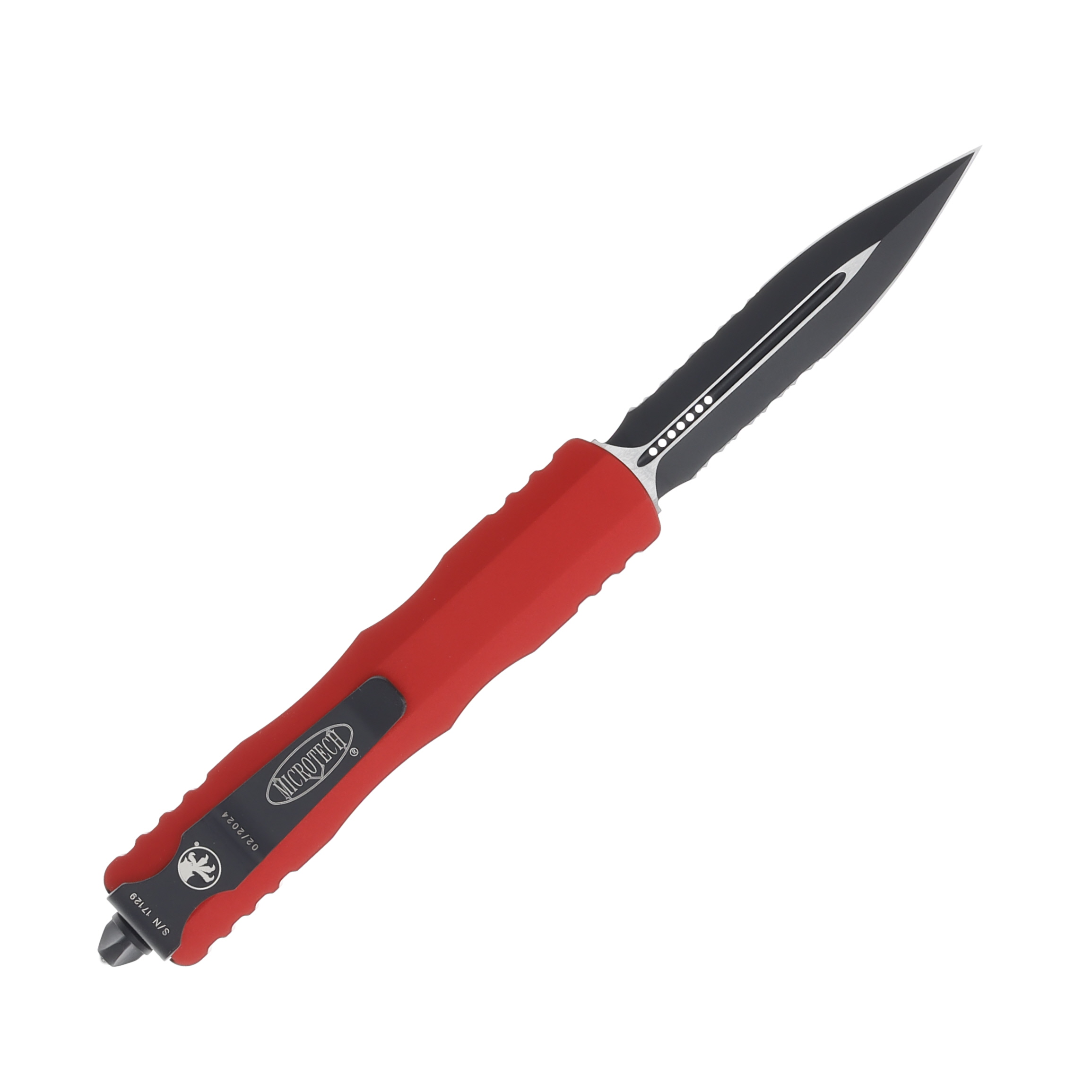 Microtech Dirac Blk Partial Serrated Red AUMT2252RD View 2