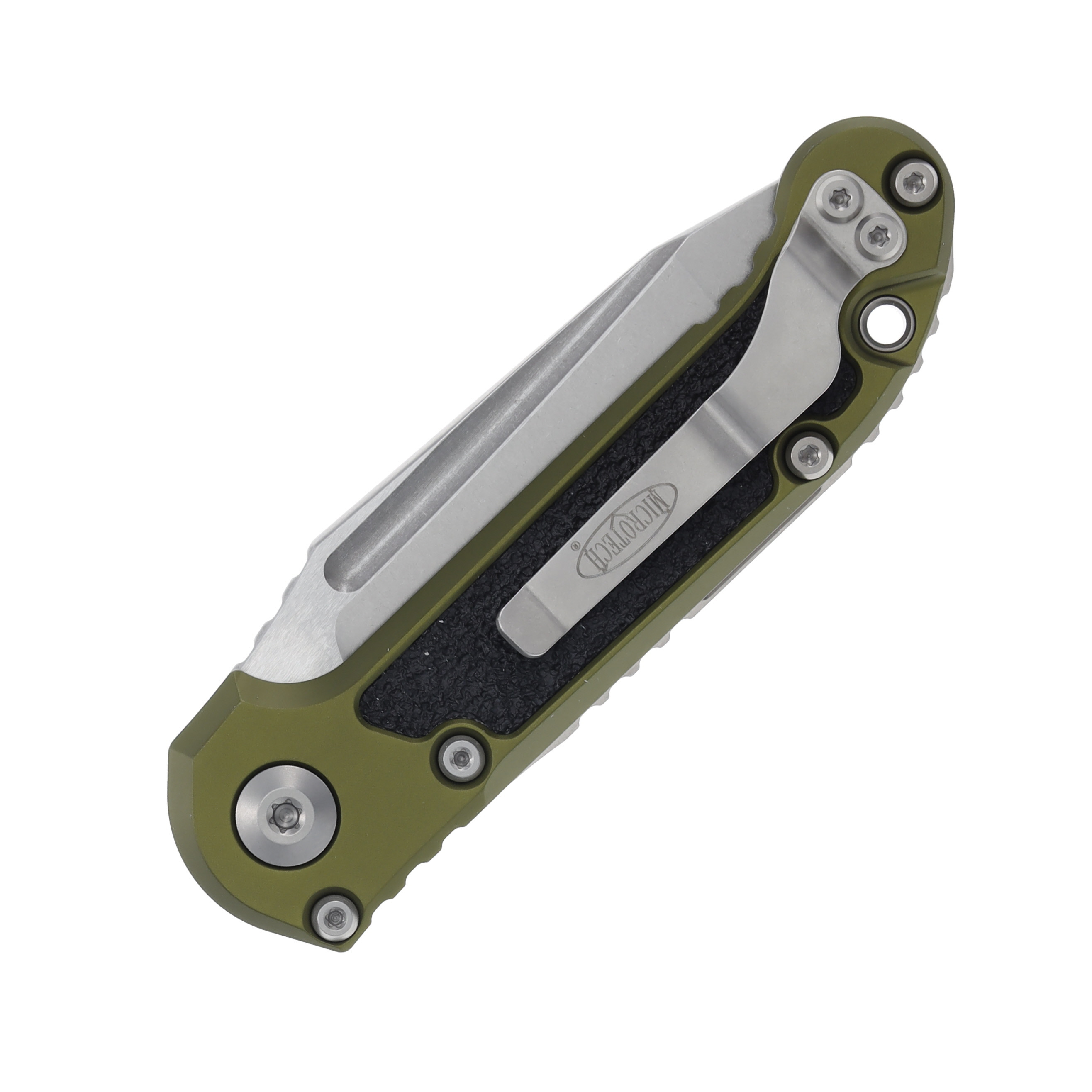 Microtech LUDT Automatic Knife Stonewash M390MK Tanto OD Green/3M Tape Inlay AUMT113610OD View 4