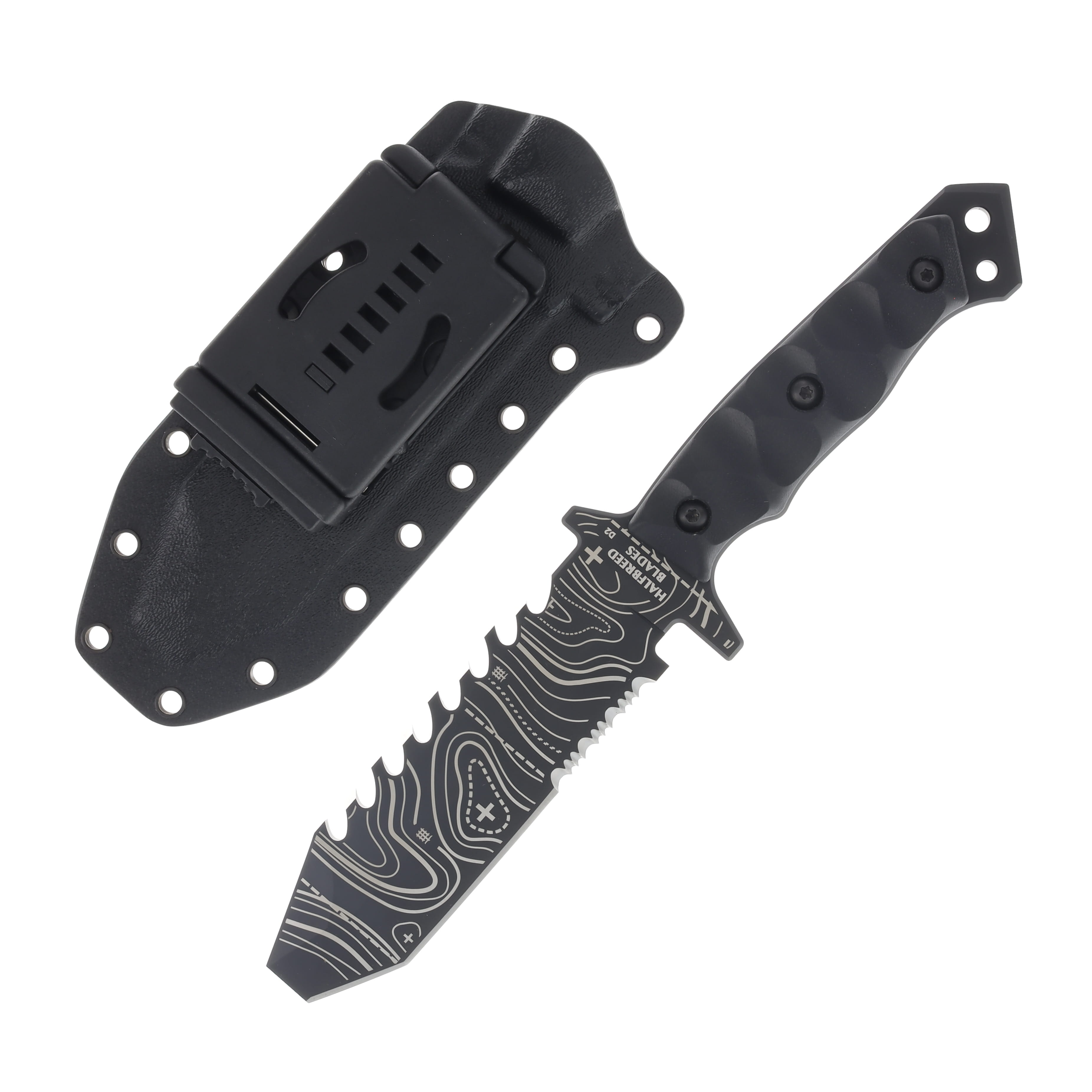 Halfbreed ERK-01 TOPO Emergency Rescue Knife 5.11 Inch PS Black Chisel ERK01TOPOBLK View 2