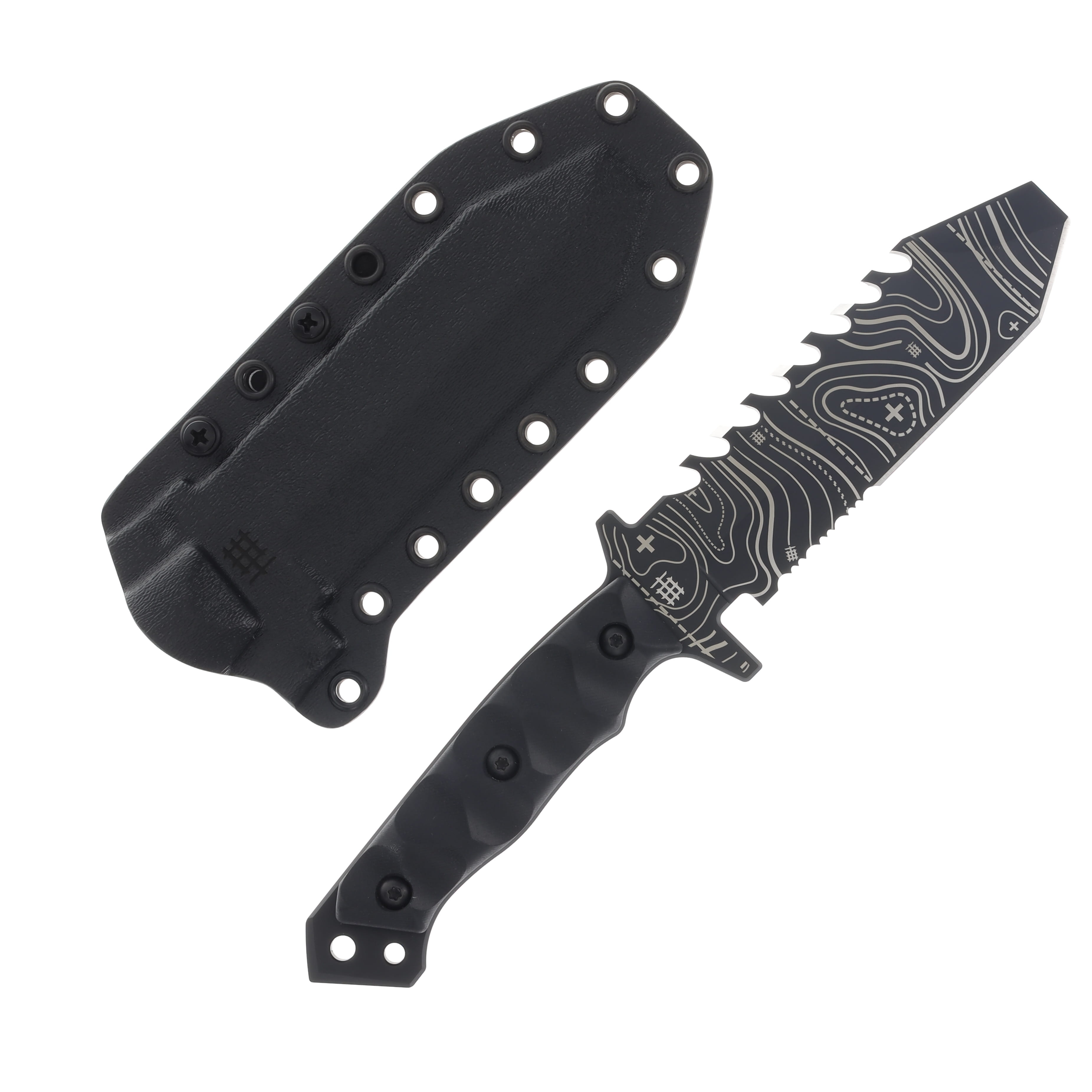Halfbreed ERK-01 TOPO Emergency Rescue Knife 5.11 Inch PS Black Chisel ERK01TOPOBLK View 1