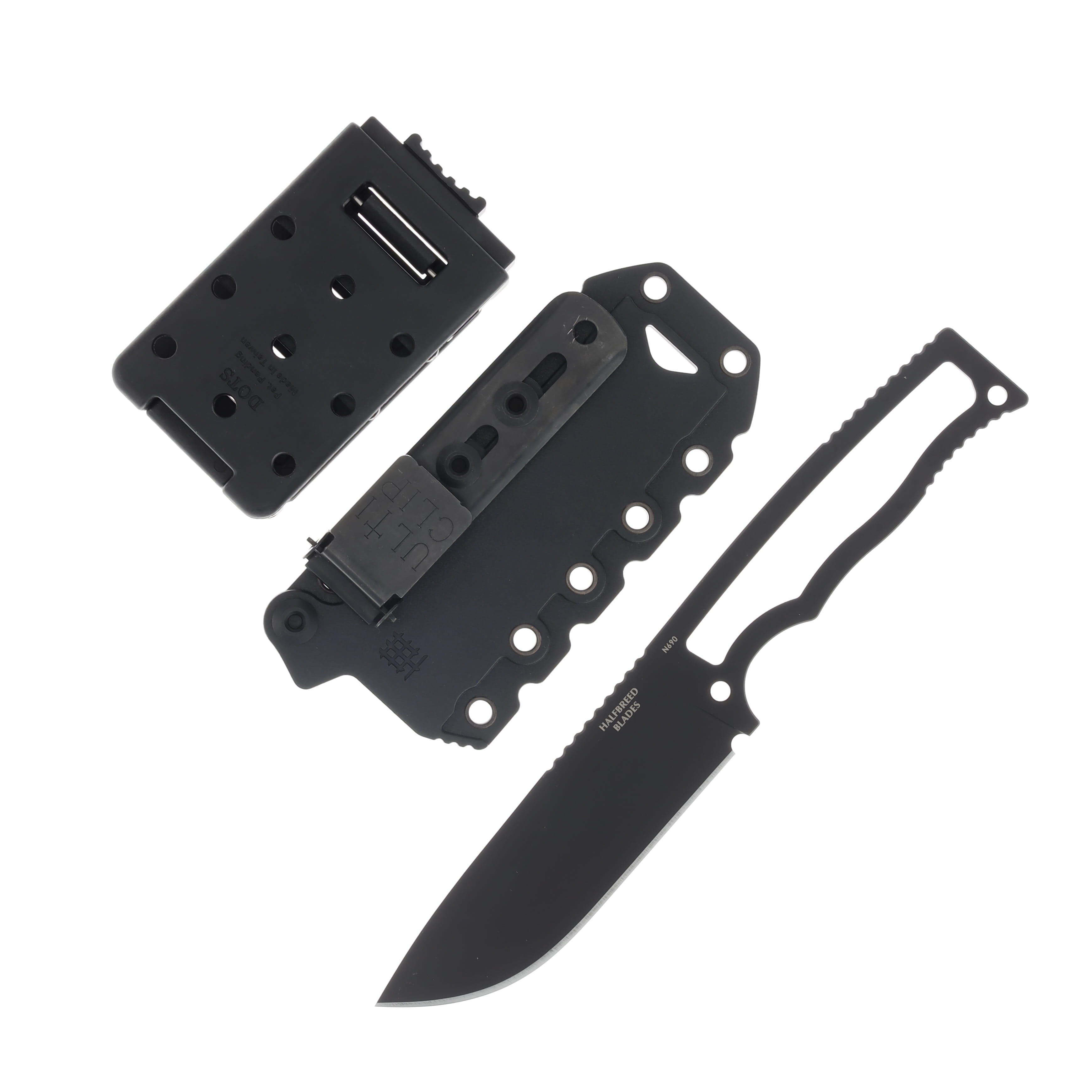 Halfbreed Compact Fixed Blade Field Knife PVD N690 Drop Point CFK01BLKN690 View 1