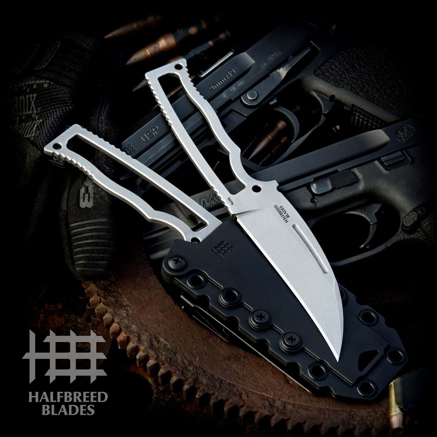 HalfBreed Blades Compact Field Knife Pikal 4.01in Plain Stonewash Pikal CFK02STNN690 View 4