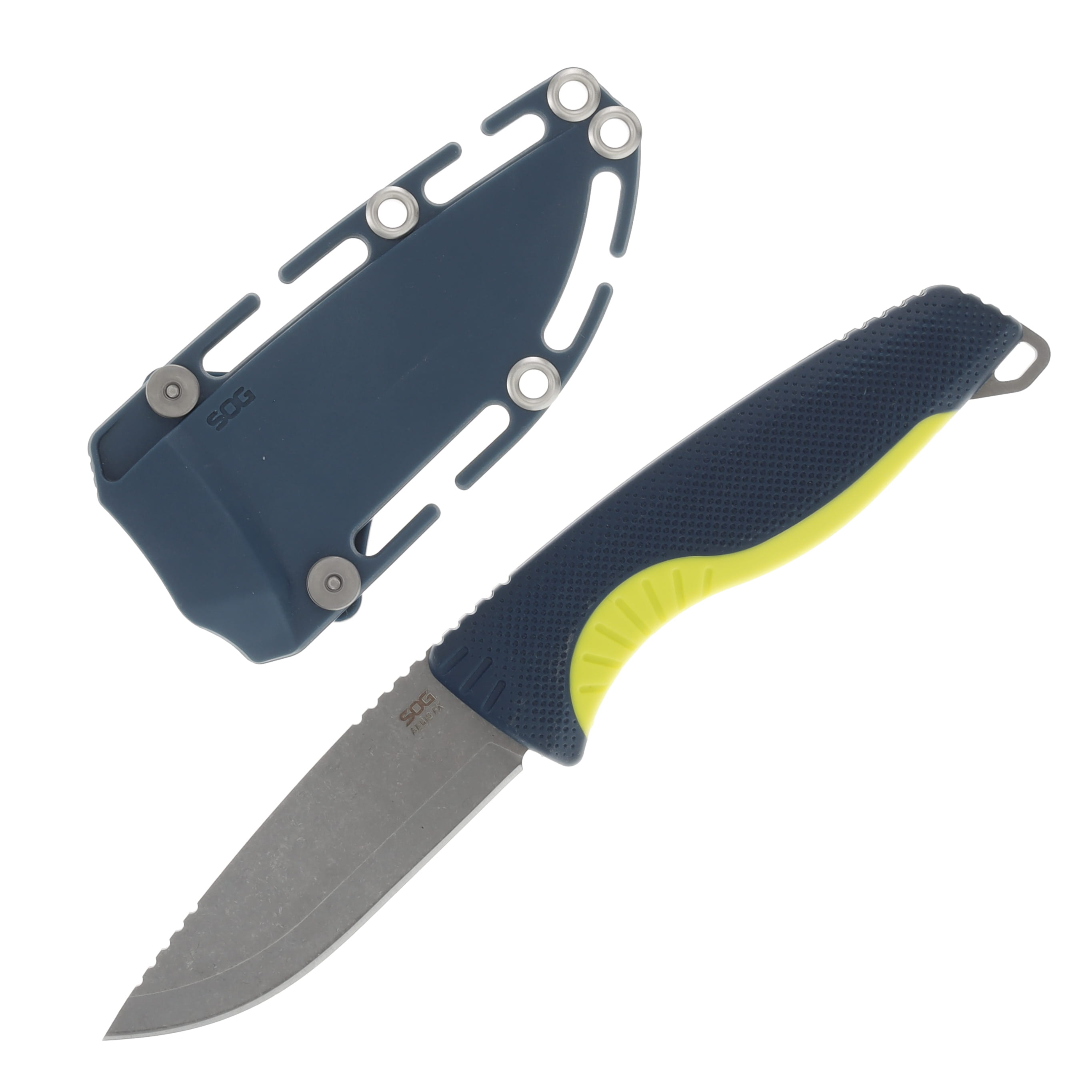 SOG Aegis FX Indigo and Acid 3.7 Inch Plan Stonewash Drop Point SOG-17-41-01-57 View 1