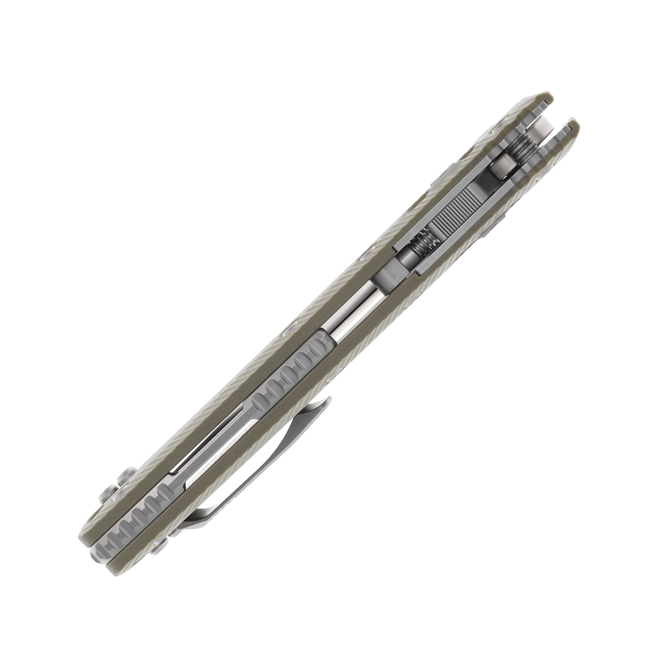 Microtech Amphibian Ram Lok Black Fluted OD Green MT137RL1FLGTOD View 7