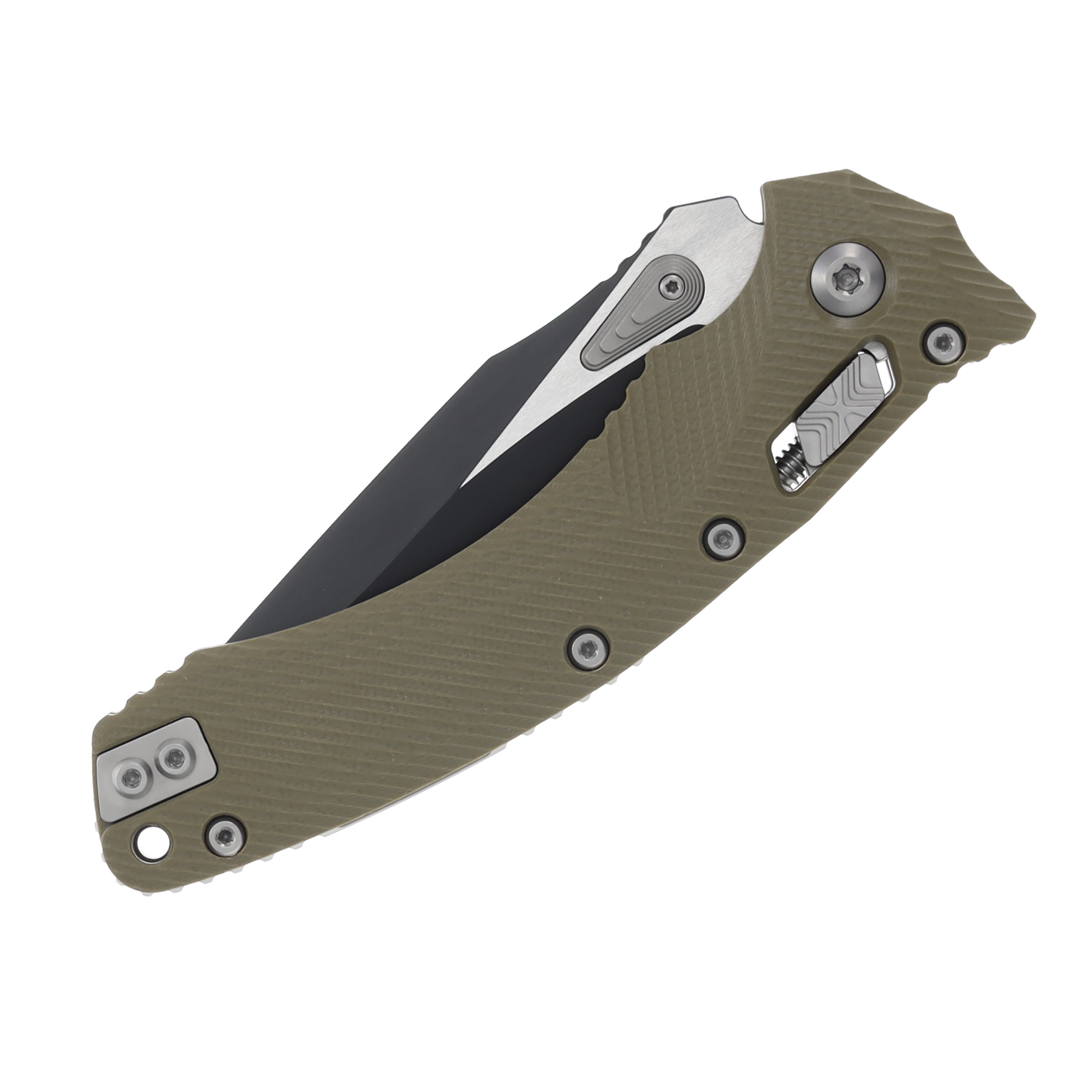 Microtech Amphibian Ram Lok Black Fluted OD Green MT137RL1FLGTOD View 5