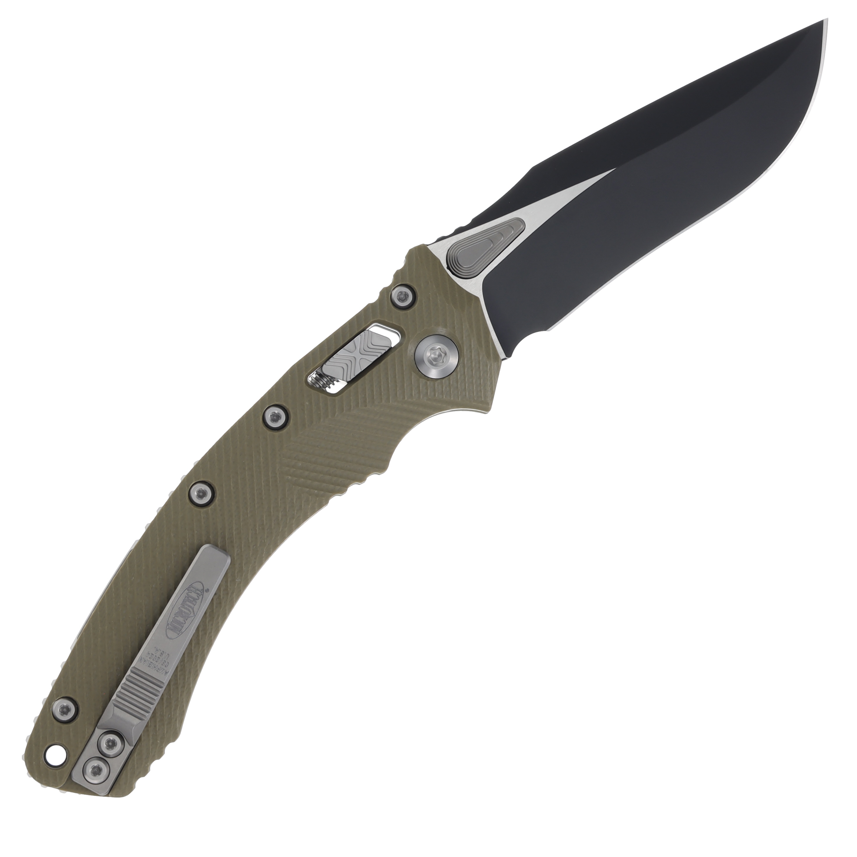 Microtech Amphibian Ram Lok Black Fluted OD Green MT137RL1FLGTOD View 2