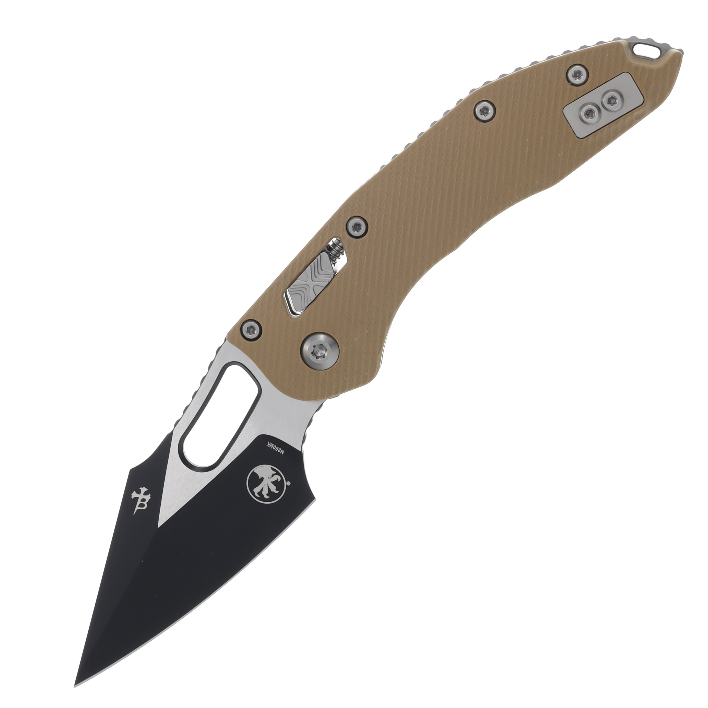 Microtech Stitch RAM-LOK Black Drop Point Fluted Tan G-10 MT169RL1FLGTTA View 1