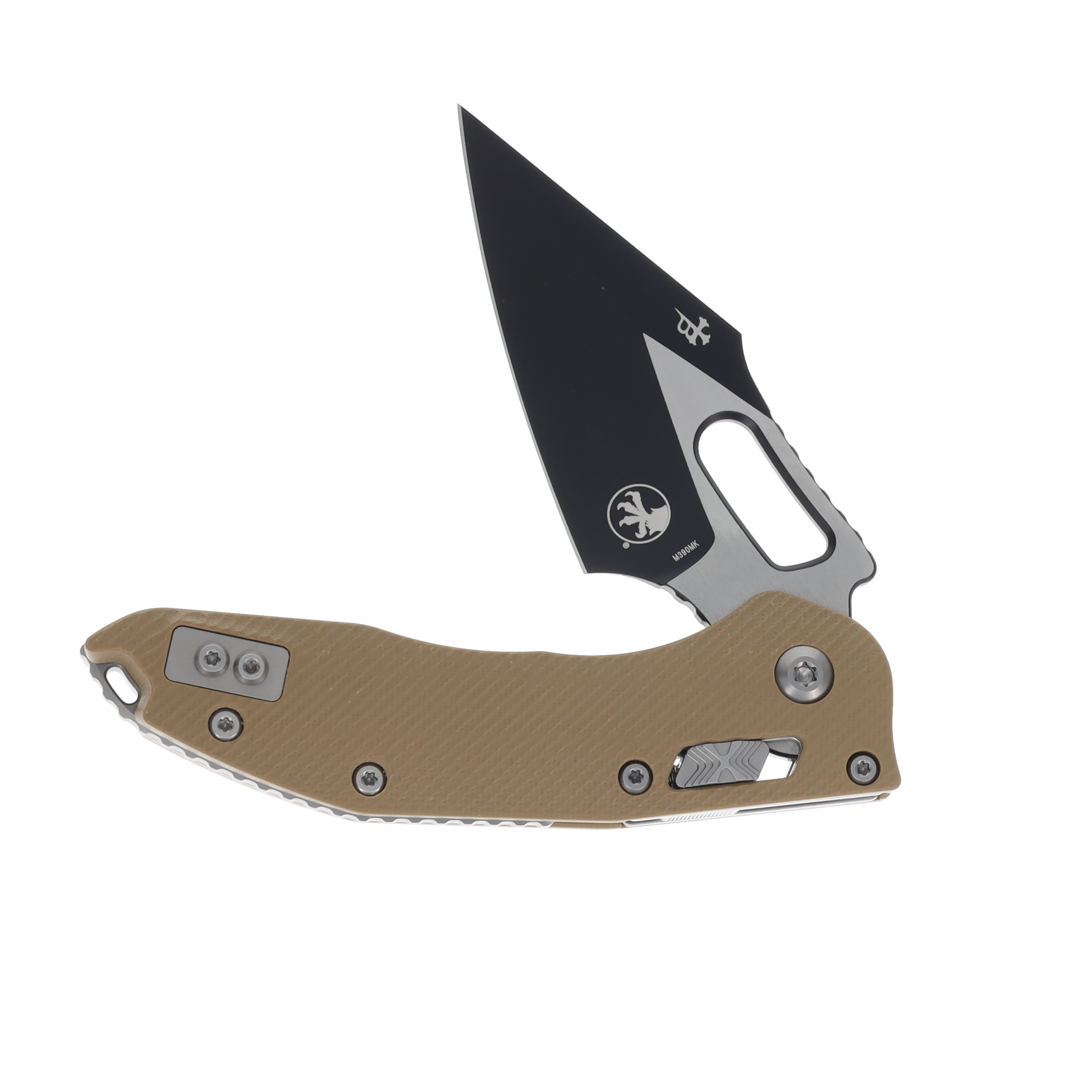Microtech Stitch RAM-LOK Black Drop Point Fluted Tan G-10 MT169RL1FLGTTA View 4
