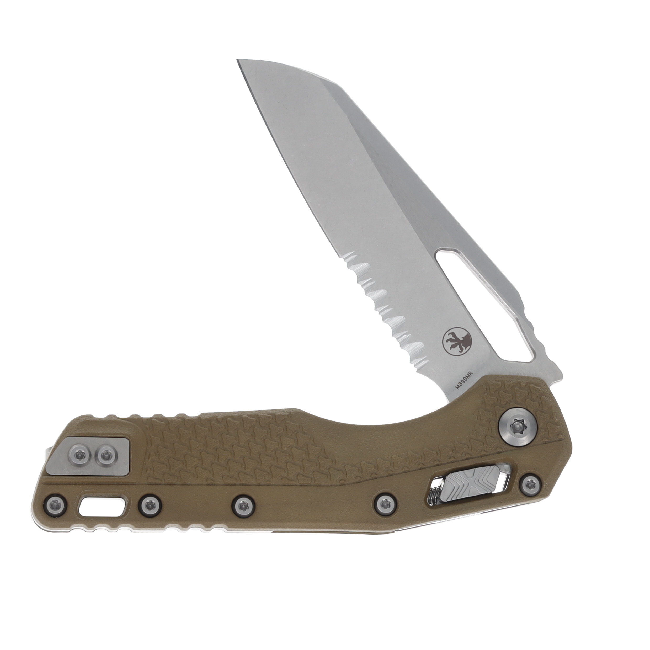 Microtech MSI Dark Earth Folding Knife 3.88in SW Part Serrated Blade MT210T11PMDE View 3