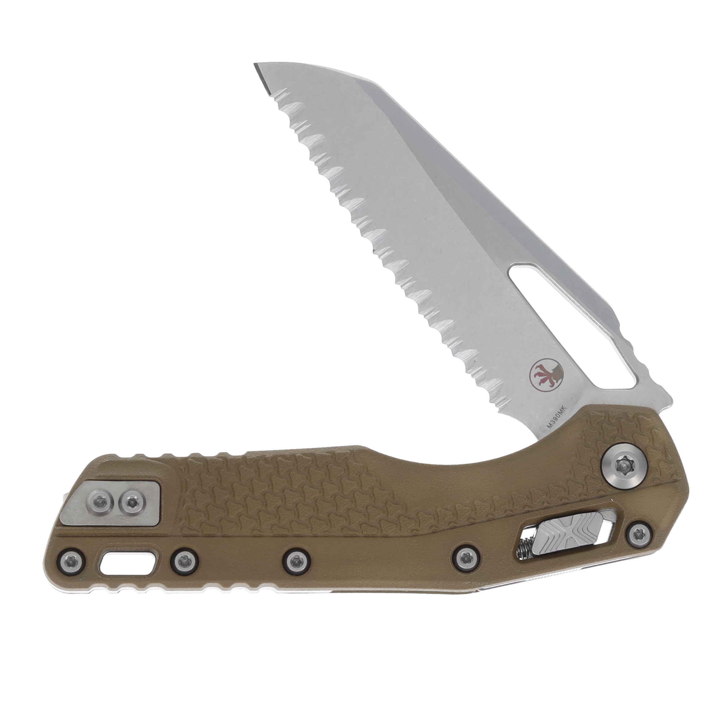 Microtech MSI Folding Knife Serrated Stonewash Drop Point FDE MT210T12PMDE View 4