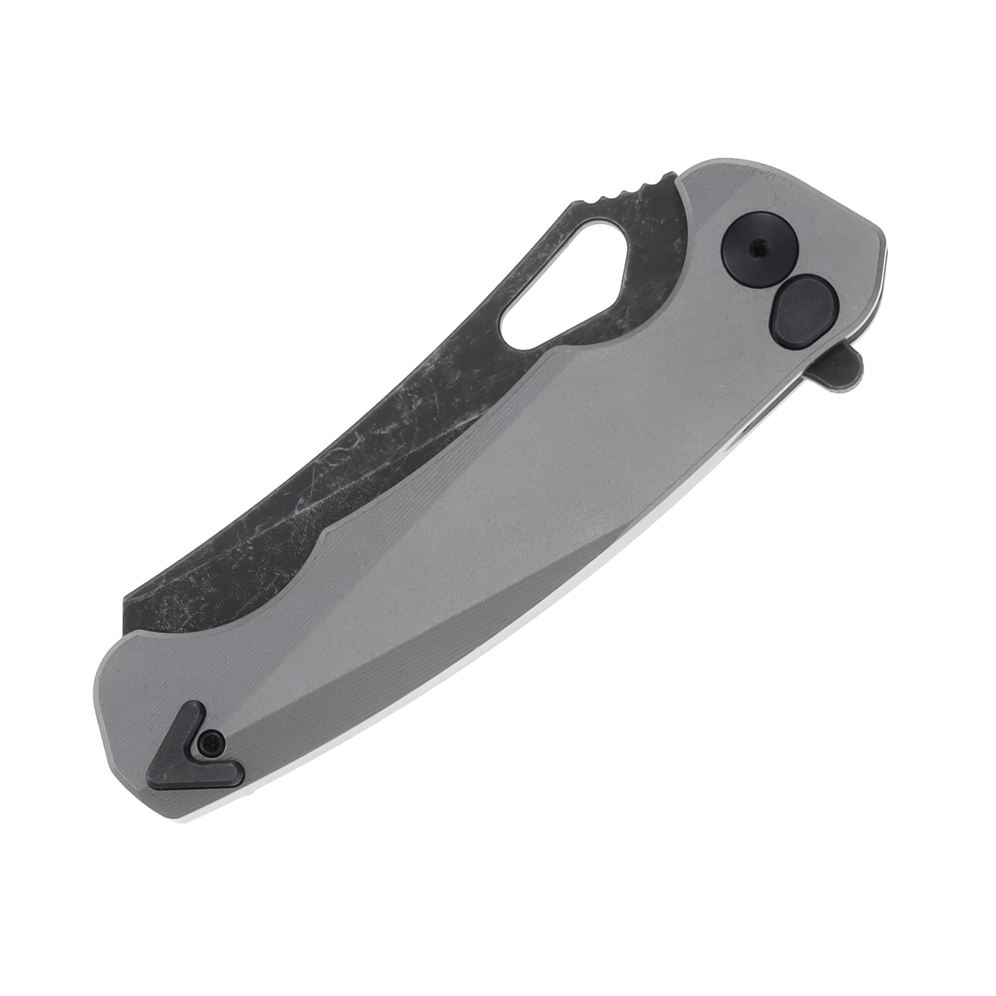 Dead Reckon Knives Ridgeback 3.25in Dark Stonewash Magnacut Wharncleaver Body 1 Titanium RB-2511-61 View 5