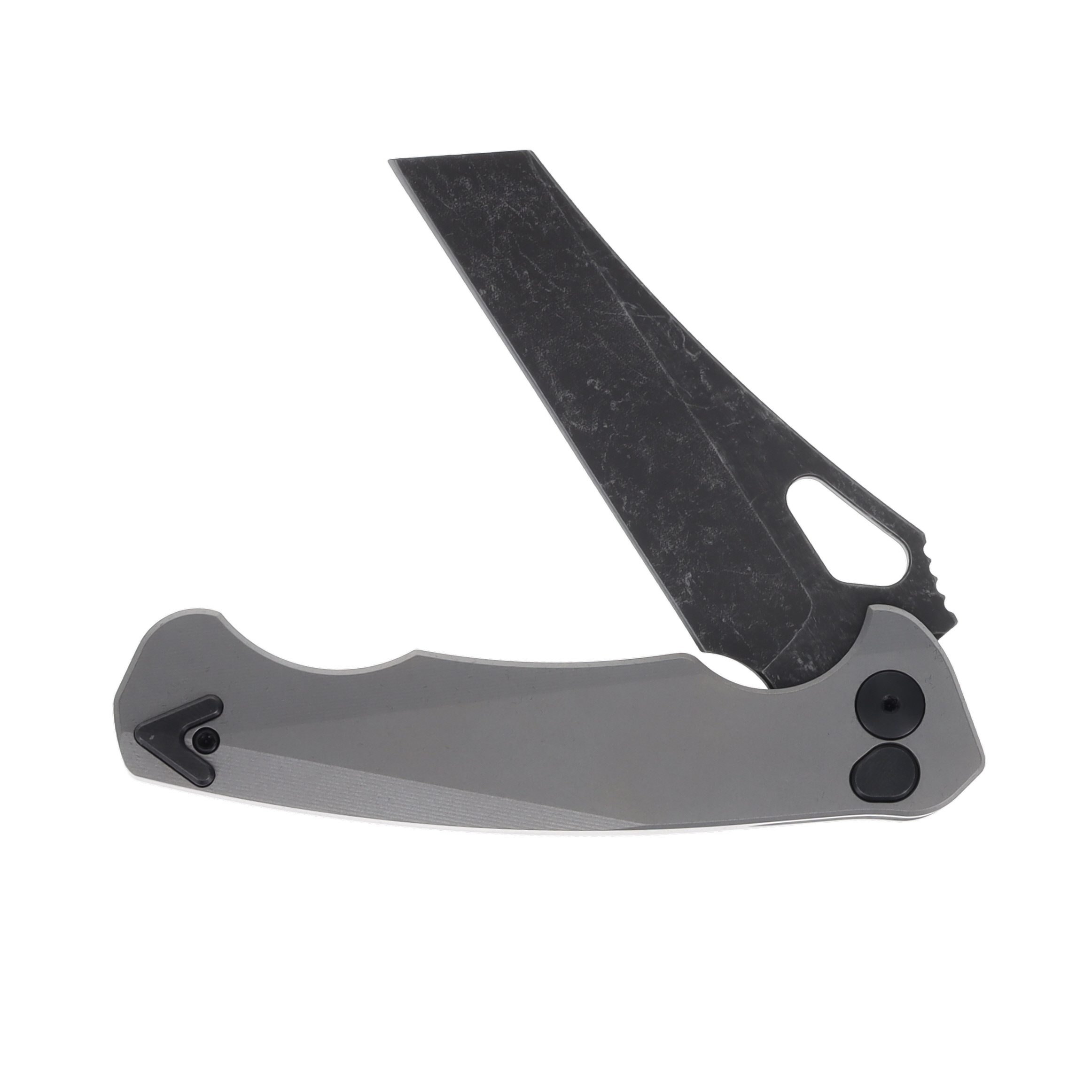 Dead Reckon Knives Ridgeback 3.25in Dark Stonewash Magnacut Wharncleaver Body 1 Titanium RB-2511-61 View 3