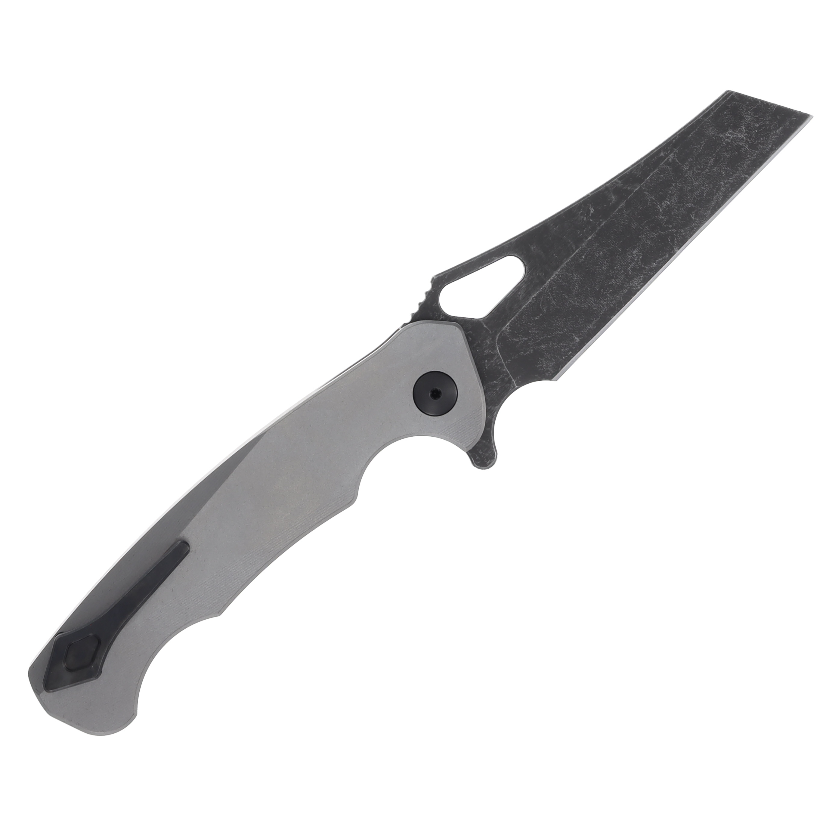 Dead Reckon Knives Ridgeback 3.25in Dark Stonewash Magnacut Wharncleaver Body 1 Titanium RB-2511-61 View 2