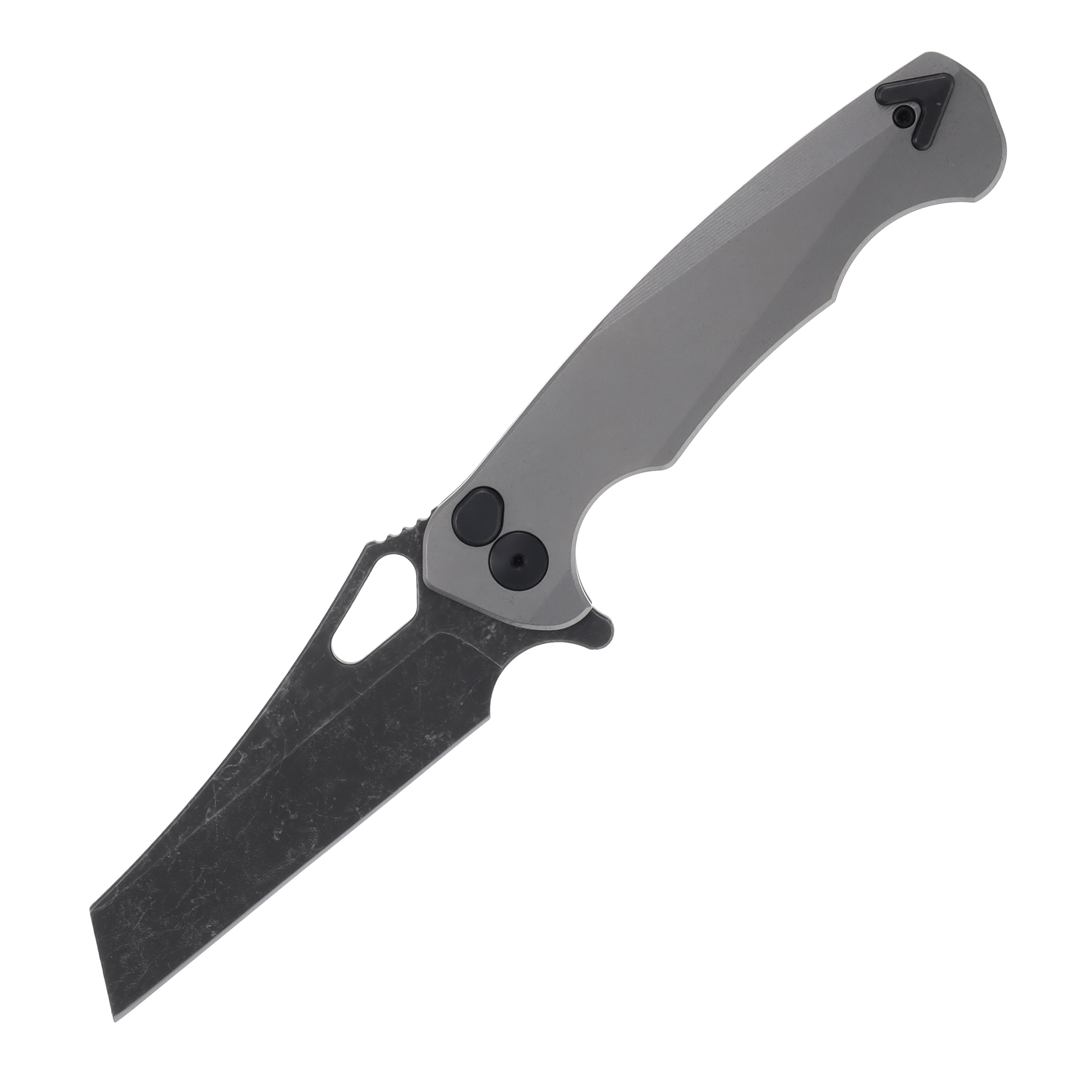 Dead Reckon Knives Ridgeback 3.25in Dark Stonewash Magnacut Wharncleaver Body 1 Titanium RB-2511-61 View 1