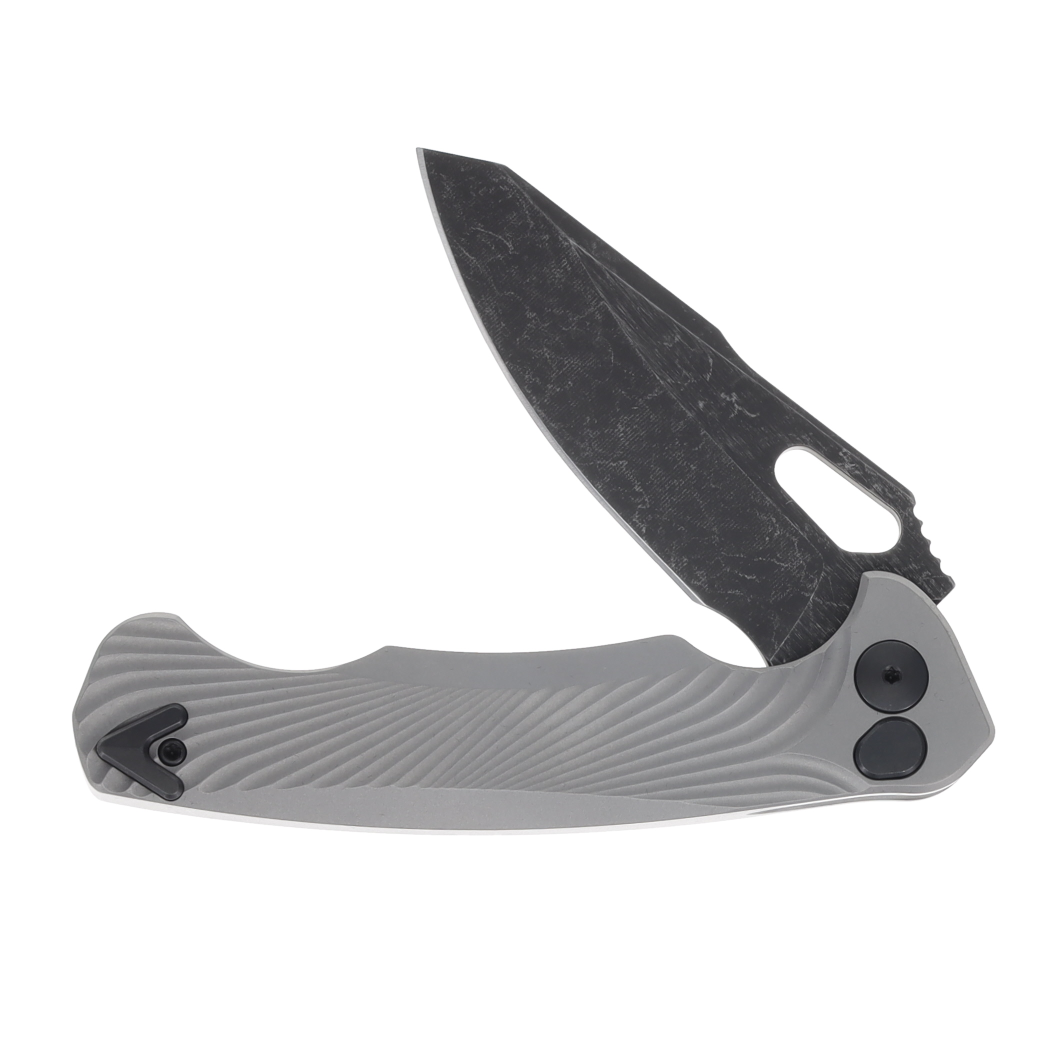 Dead Reckon Knives Ridgeback 3.25in Dark Stonewash Magnacut Modified Tanto Body 2 Titanium RB-1521-61 View 5