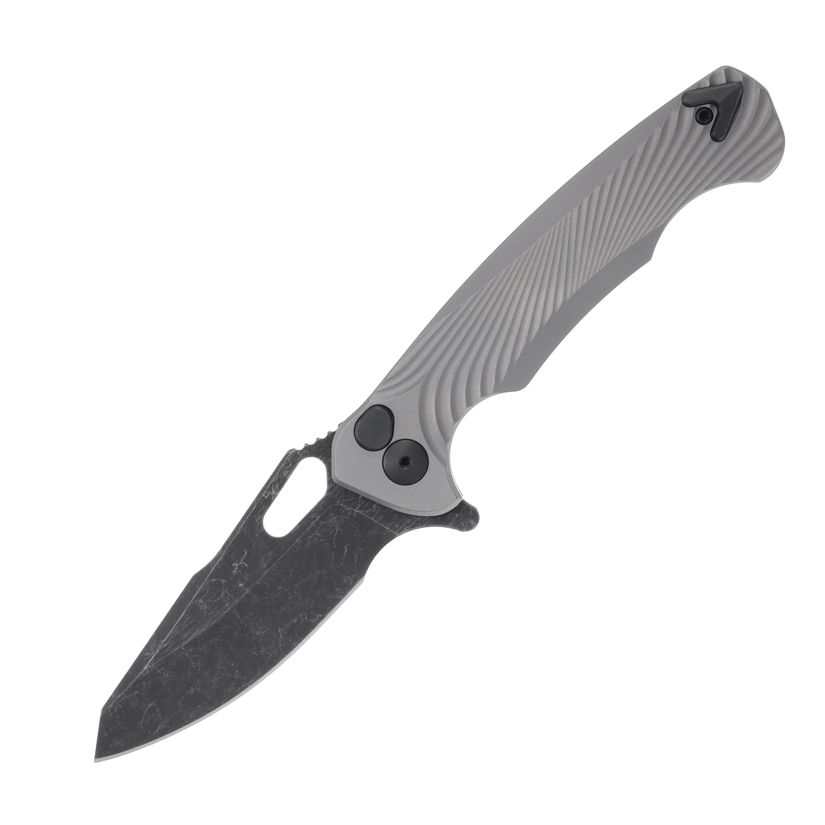Dead Reckon Knives Ridgeback 3.25in Dark Stonewash Magnacut Modified Tanto Body 2 Titanium RB-1521-61 View 1