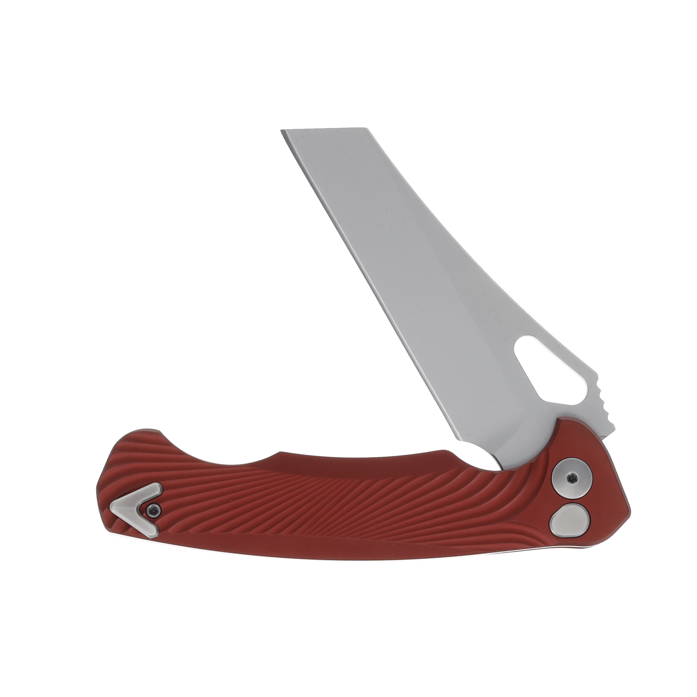 Dead Reckon Knives Ridgeback 3.25in Satin Magnacut Wharncleaver Body 2 Red Aluminum RB-2522-27-Red View 3
