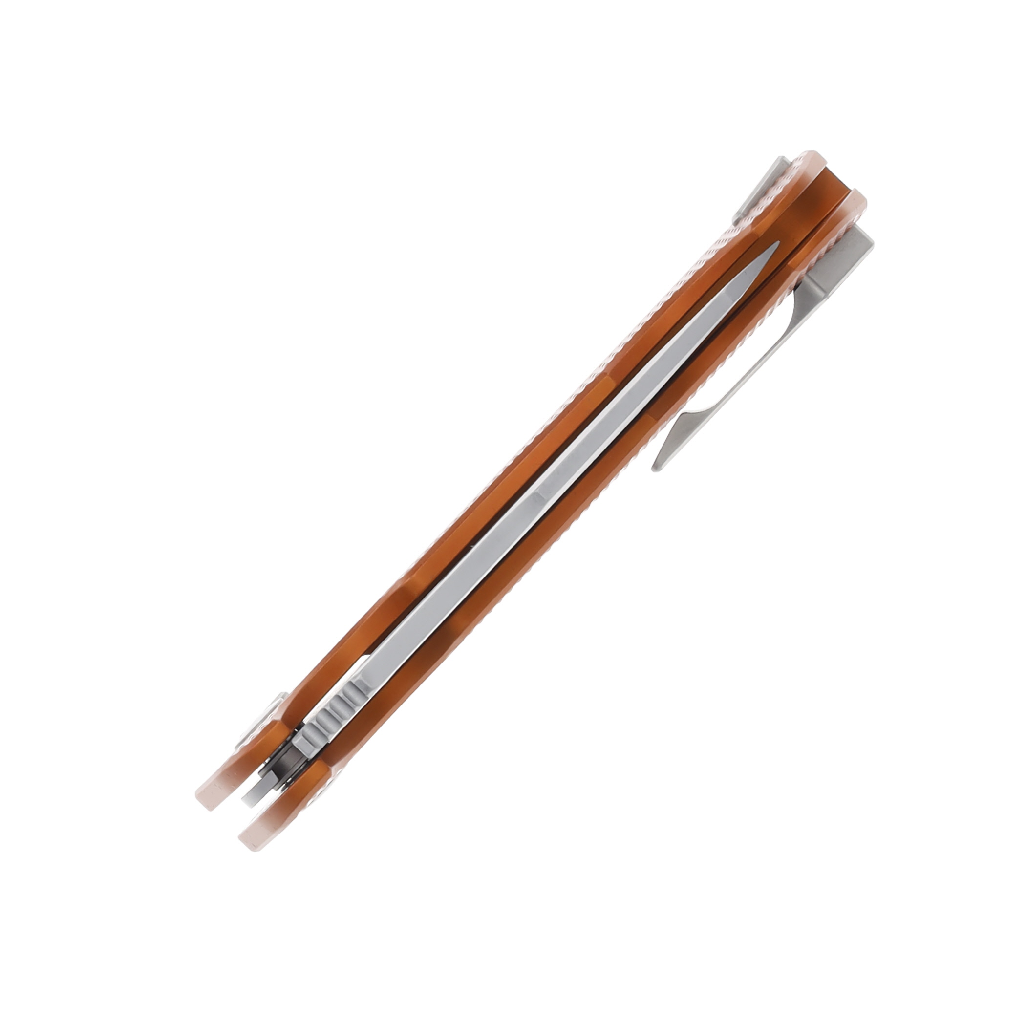 Dead Reckon Knives Ridgeback 3.25in Satin Magnacut Modified Tanto Body 1 Burnt Orange Aluminum RB-1512-27-Burnt Orange View 7
