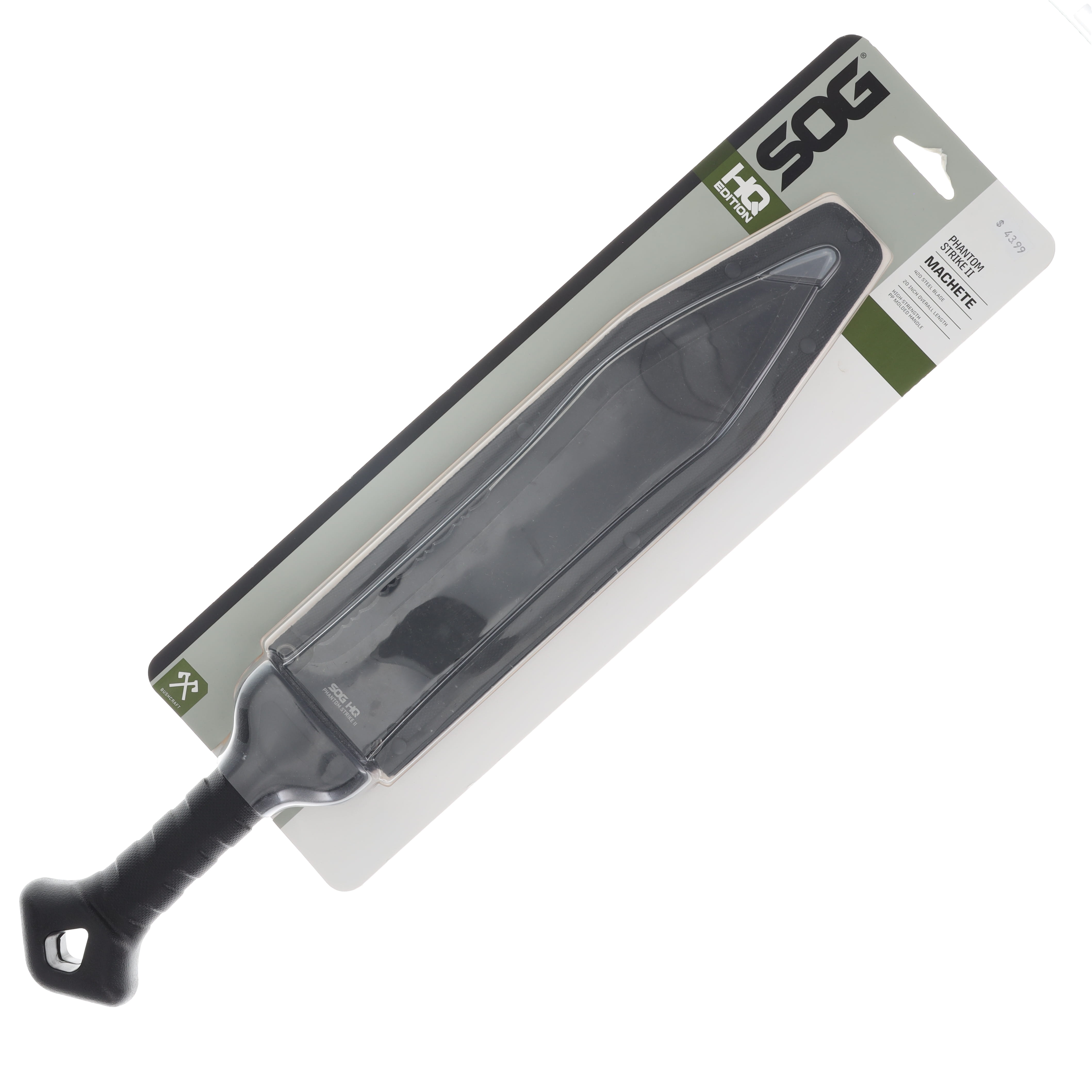 SOG Phantom Strike Machete II 12.6in D/E Part Serr Black Stonewash Blade SOG-17-44-06-43 View 6