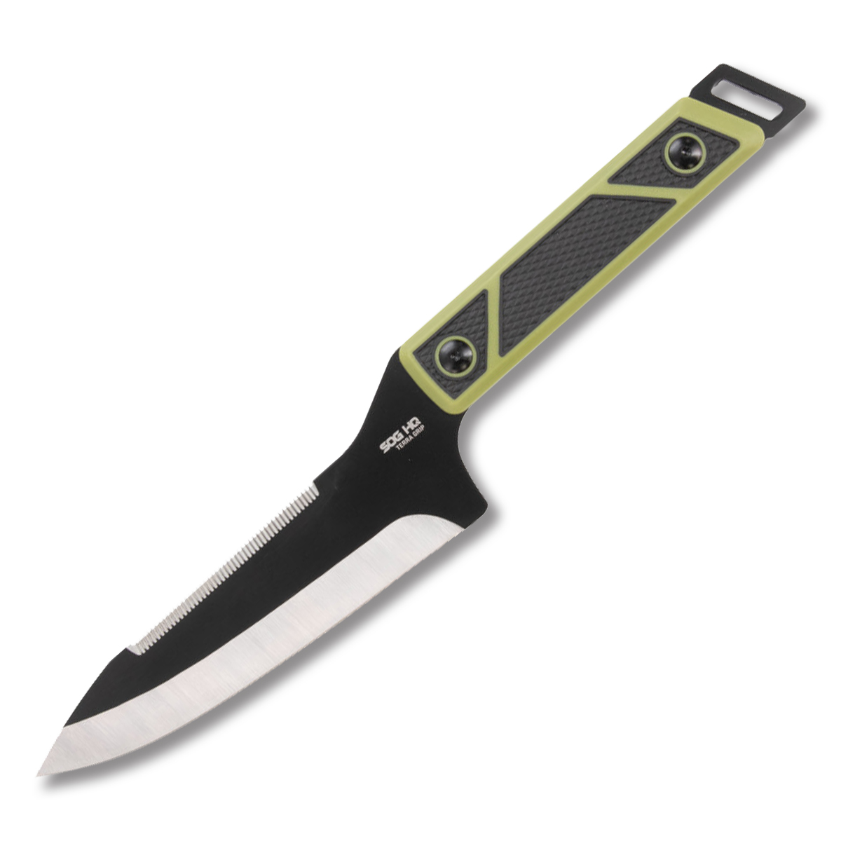 Sog TerraGrip Fixed Blade Camp Knife 6.7in Black Gut Hook Drop point SOG-17-44-07-43 View 1