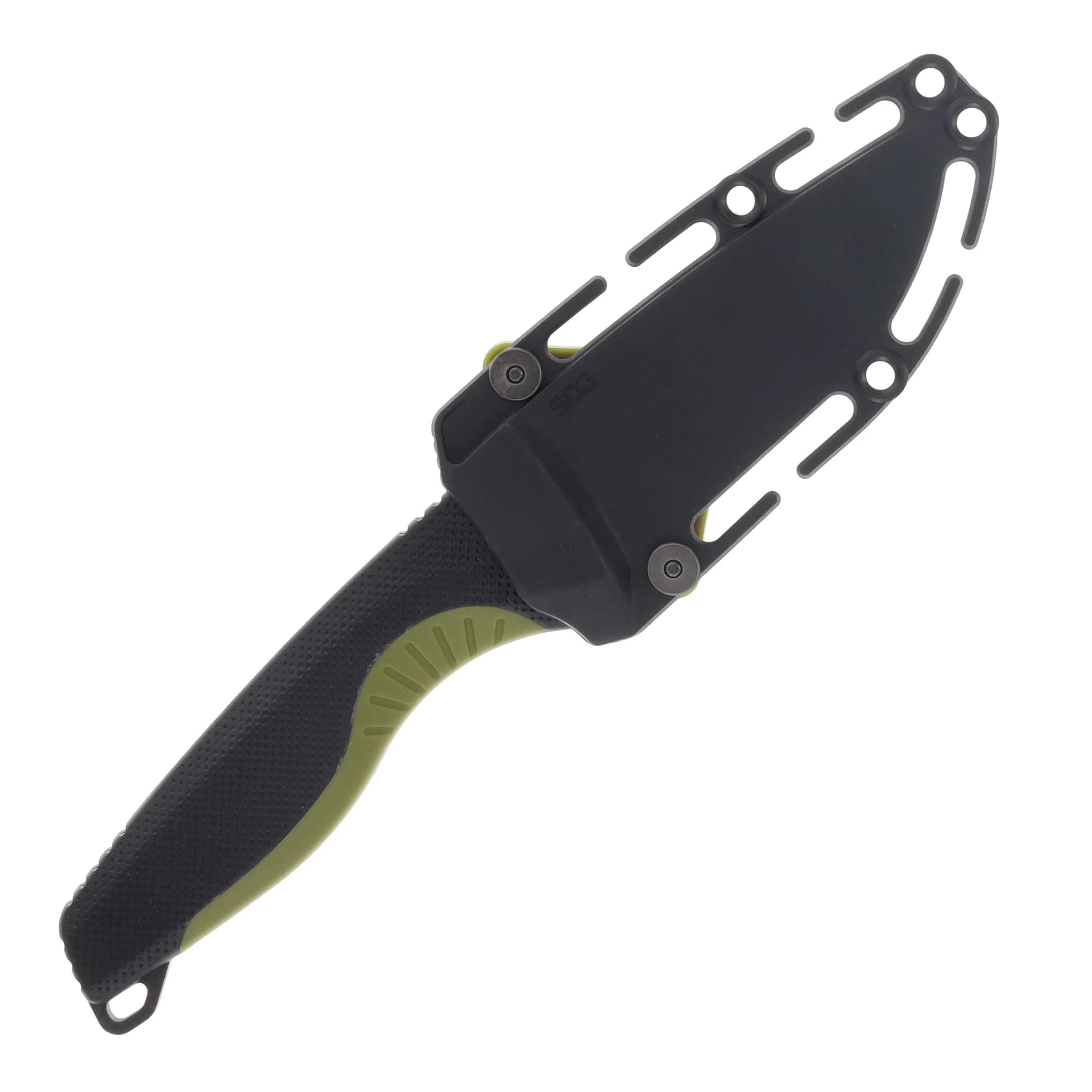 SOG Aegis FX Black and Moss 3.7 Inch Plain Stonewash Drop Point SOG-17-41-04-57 View 3