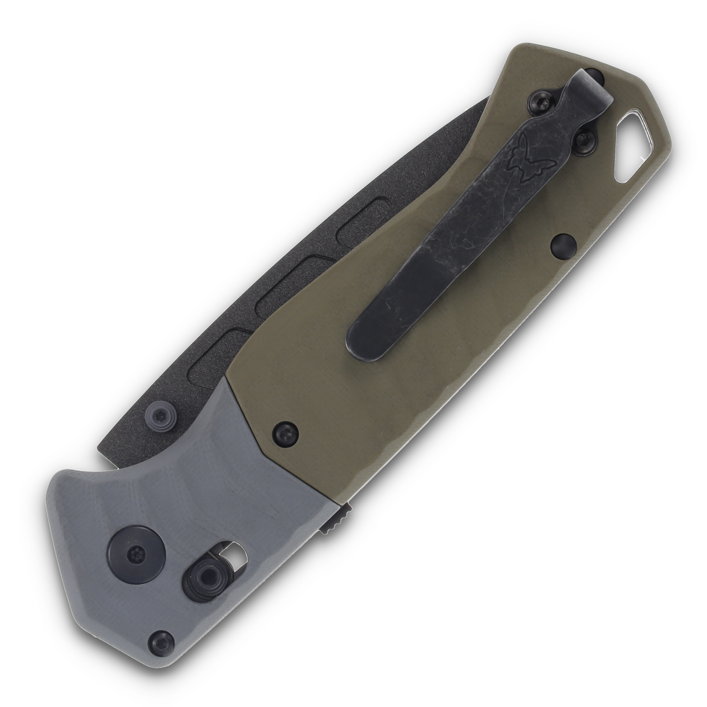 Benchmade PSK Folding Knife Cobalt Magnacut Gray/Green G-10 BM593BK View 5
