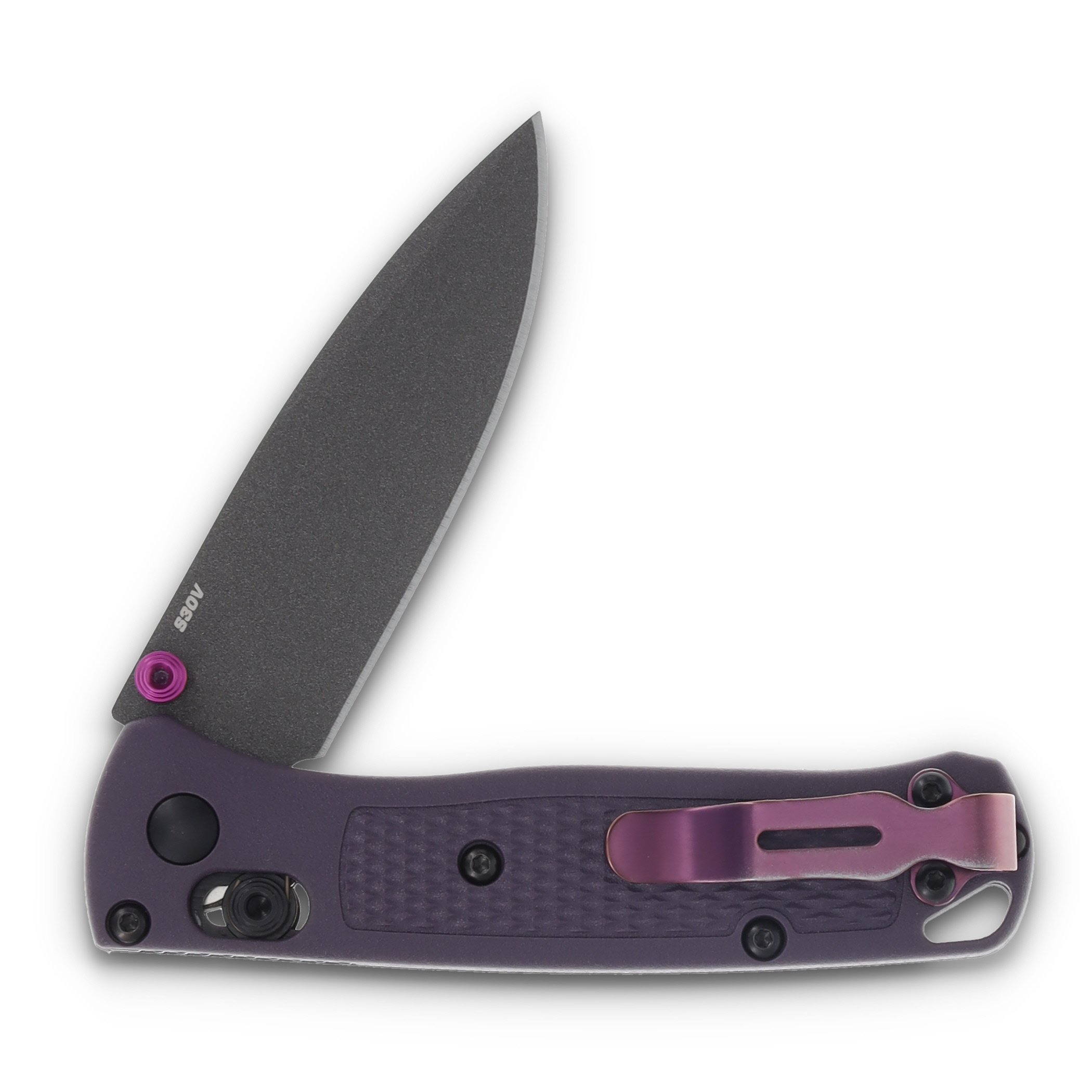 Benchmade Mini Bugout AXIS Lock Folder Dark Purple Grivory Cerakote Drop Pt BM533GY-09 View 4