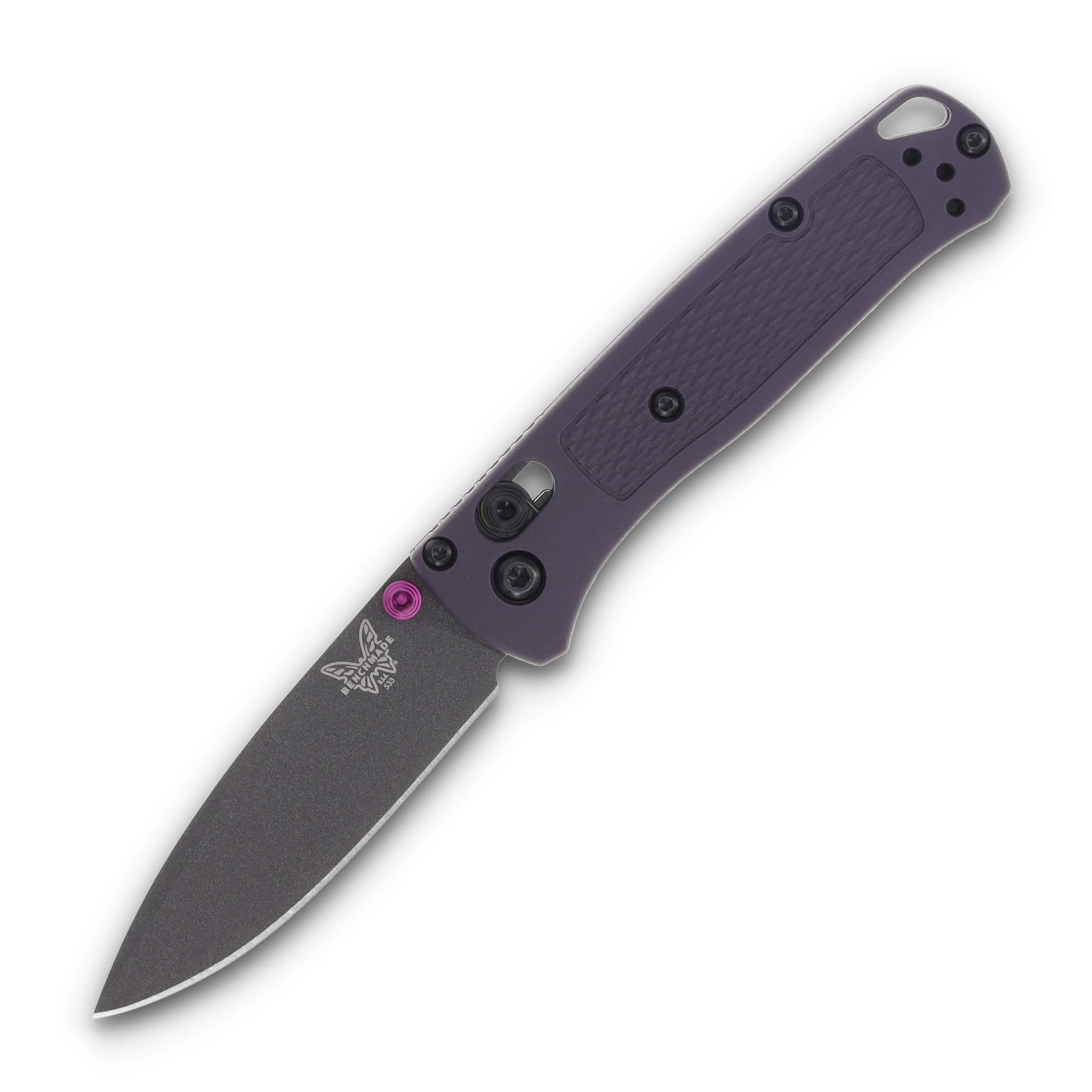 Benchmade Mini Bugout AXIS Lock Folder Dark Purple Grivory Cerakote Drop Pt BM533GY-09 View 1