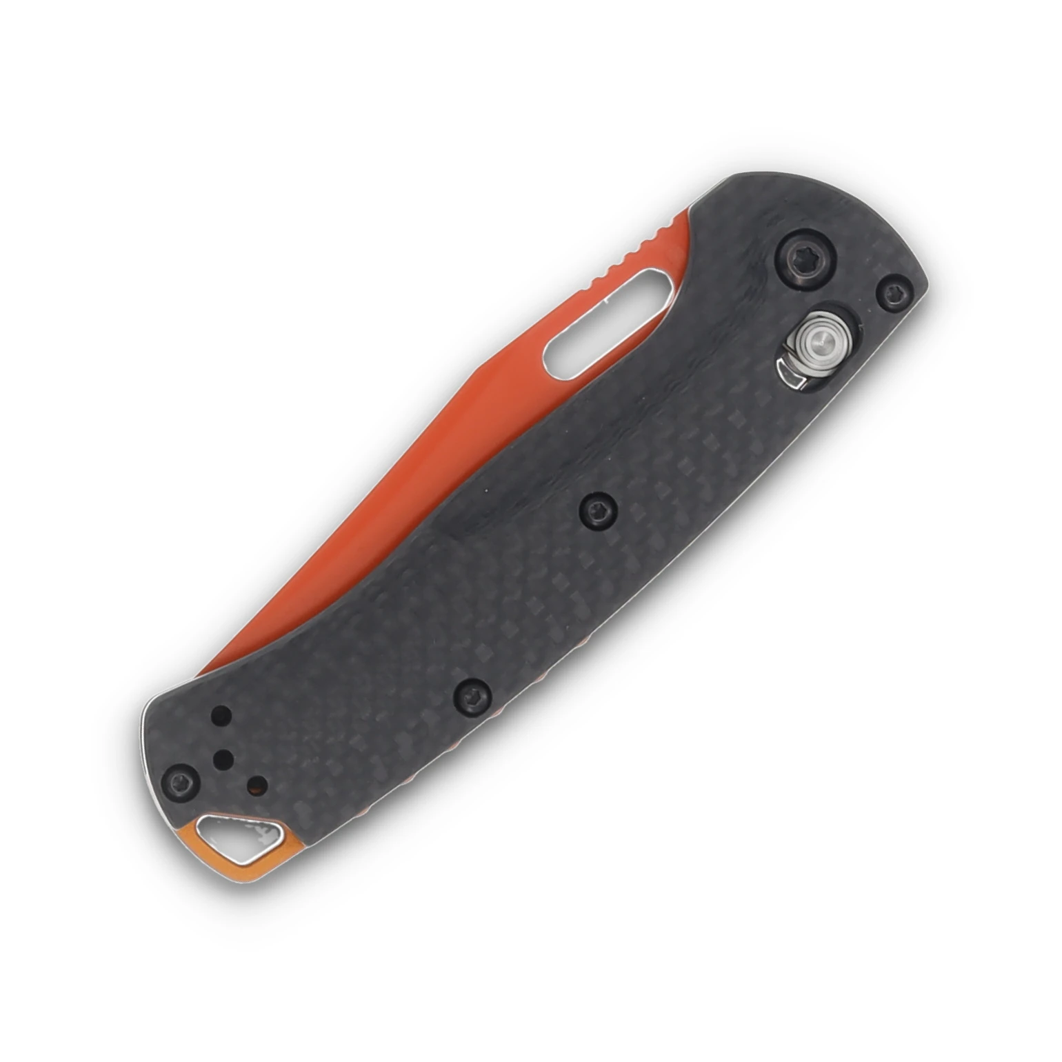 Benchmade Mini Taggedout Folding Knife Orange Magnacut/Carbon Fiber BM15533OR-01 View 5
