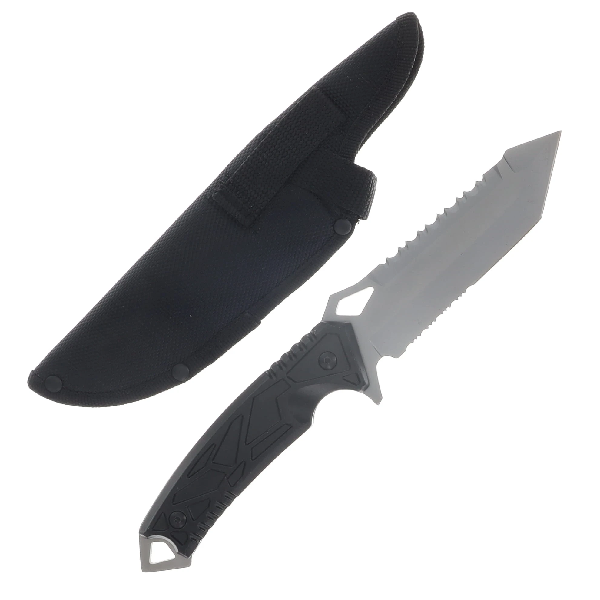 REAPR Javelin Fixed Blade Knife 5 Inch Partially Serrated Satin Tanto CTLR-020-BLK-RPR View 2