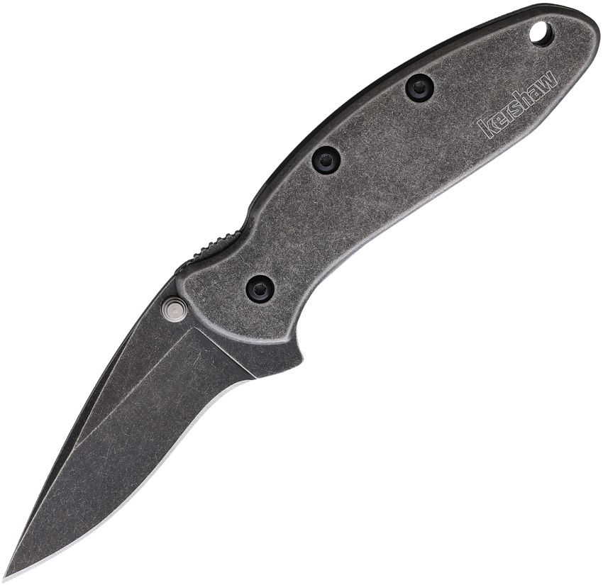 Kershaw Chive Assisted Opening Blackwash 1.94in Plain Clip Point KS1600BLKW View 1