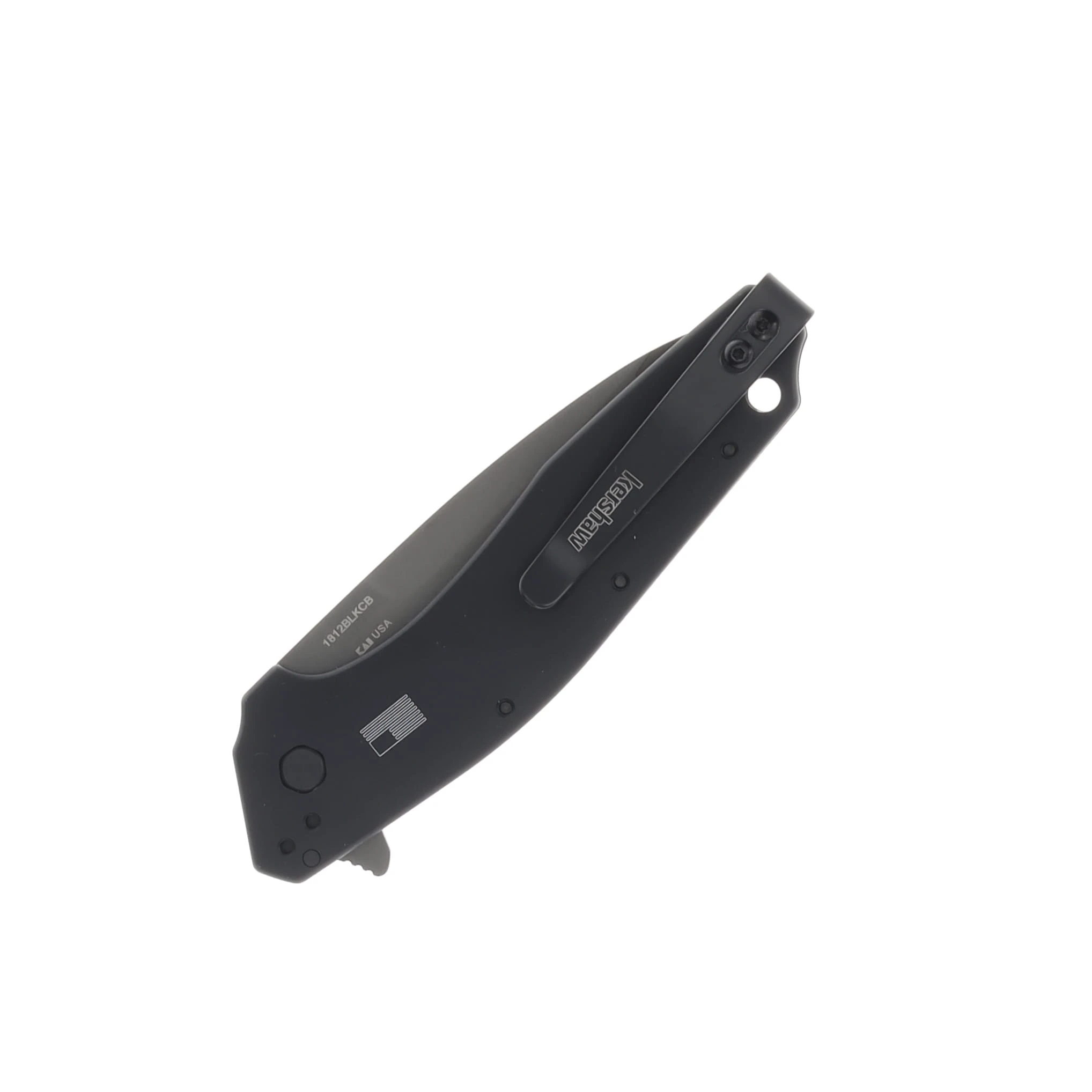 Kershaw Dividend Folding Knife Black Stonewash Wharncliffe Composite/Black Aluminum KS1812BLKCB View 3
