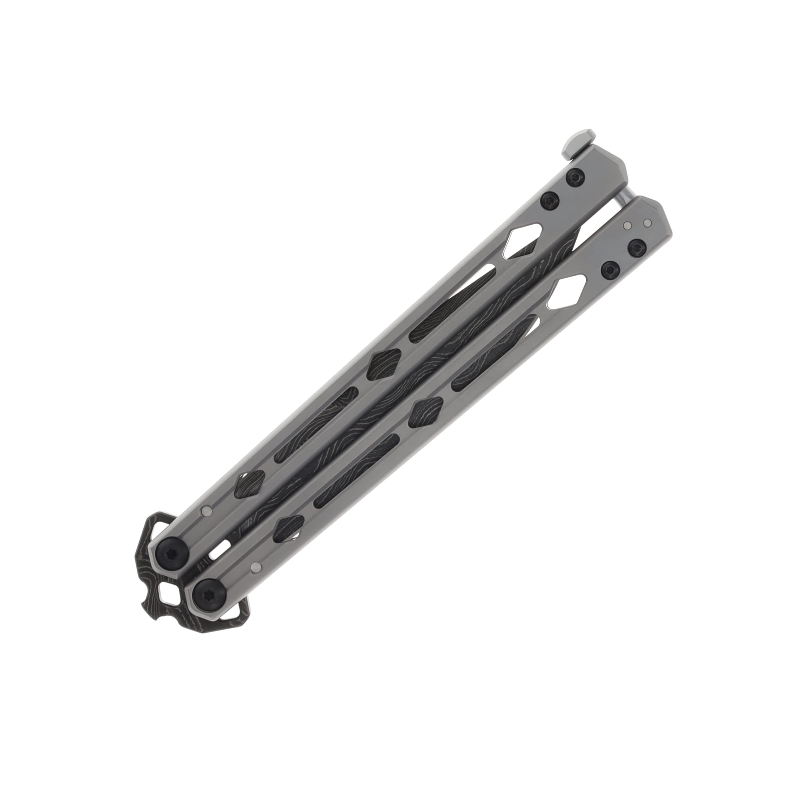 Kershaw Lucha Butterfly Knife Damascus Blade Gray Stainless Handle KS5150DAM View 2