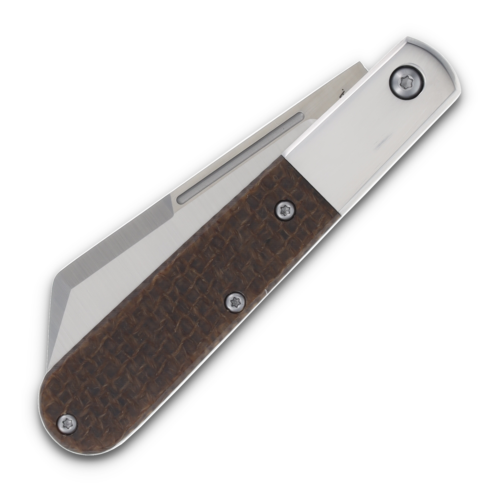 Queen Cutlery Large Barlow Folding Knife Brown Burlap Micarta QBM180 View 5