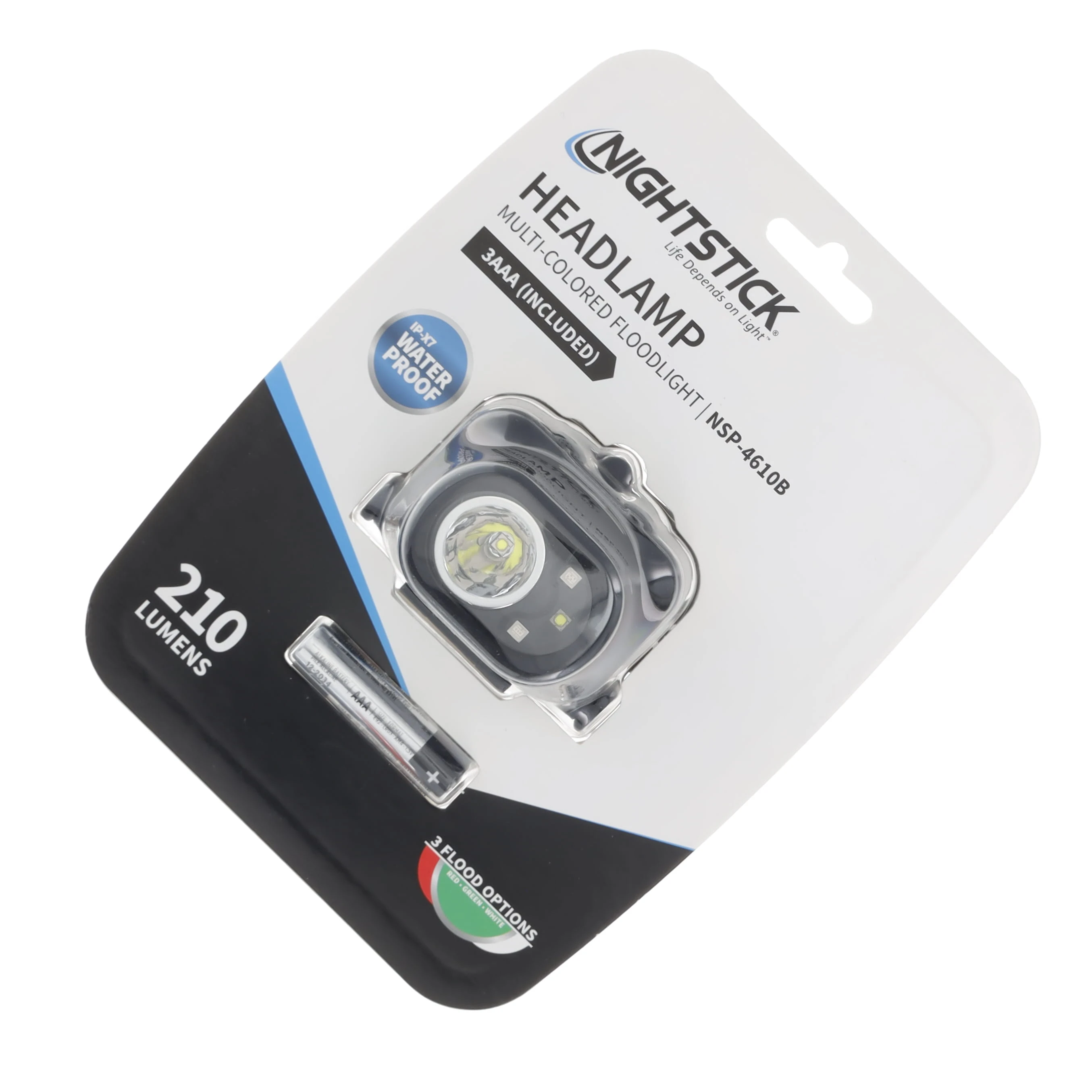 NIGHTSTICK Multi Function Headlamp w/White Spot - White/Red/Green Flood - Black - 3 AAA NSP-4610B View 4