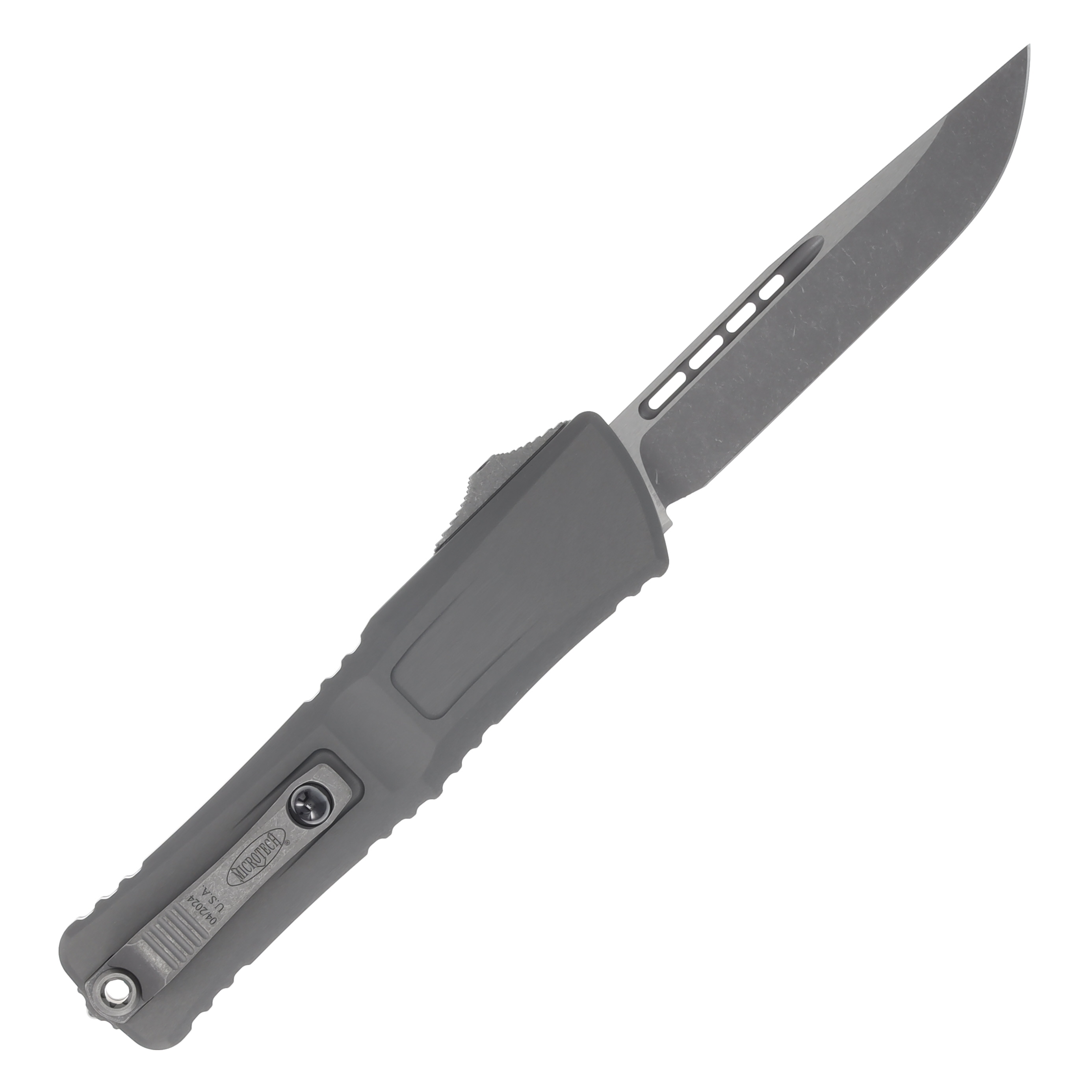 Microtech Combat Troodon OTF Automatic Gen III Apocalyptic S/E Natural Clear Aluminum AUMT114310APNC View 2